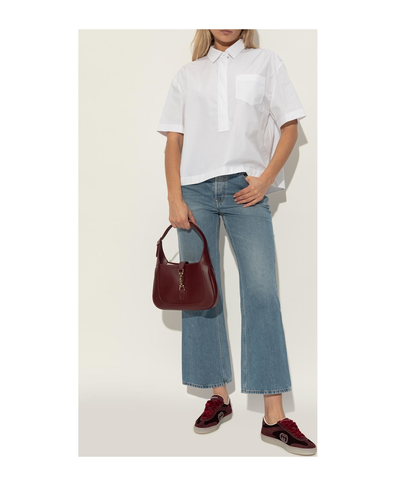 Gucci Velvet Sports Shoes - BORDEAUX