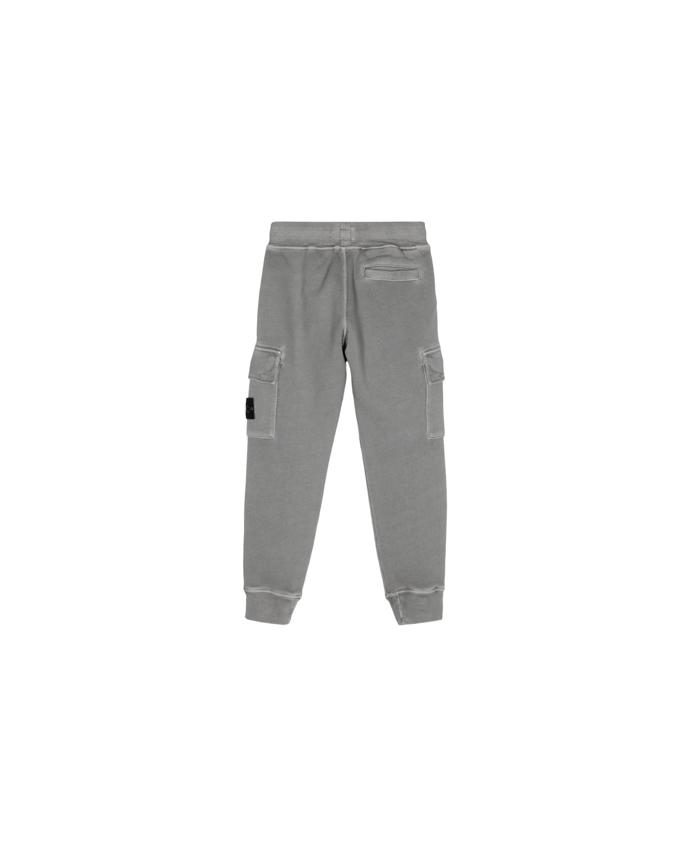 Stone Island Grey Diagonal Organic Cotton Joggers With Old Effect - GREY ボトムス