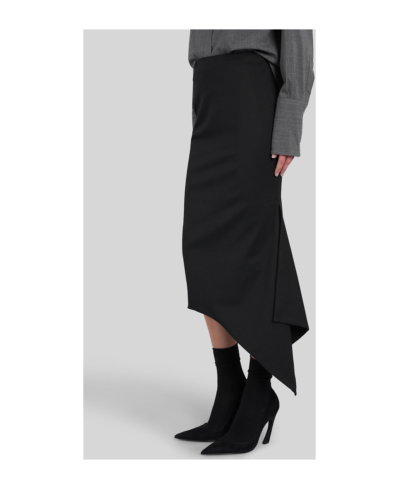 TheLatest Cassidy Skirt In Black Polyester - black