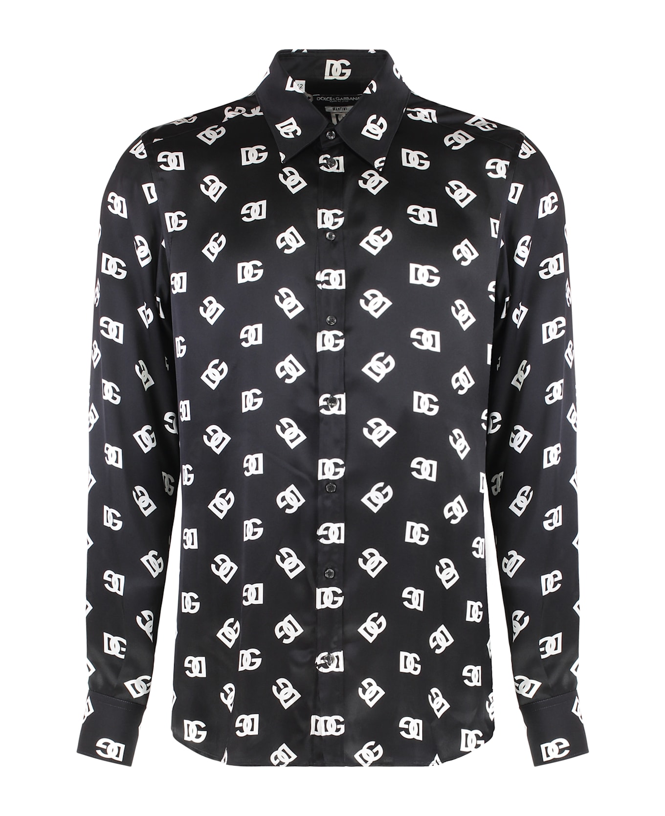 Dolce & Gabbana Printed Silk Shirt - black