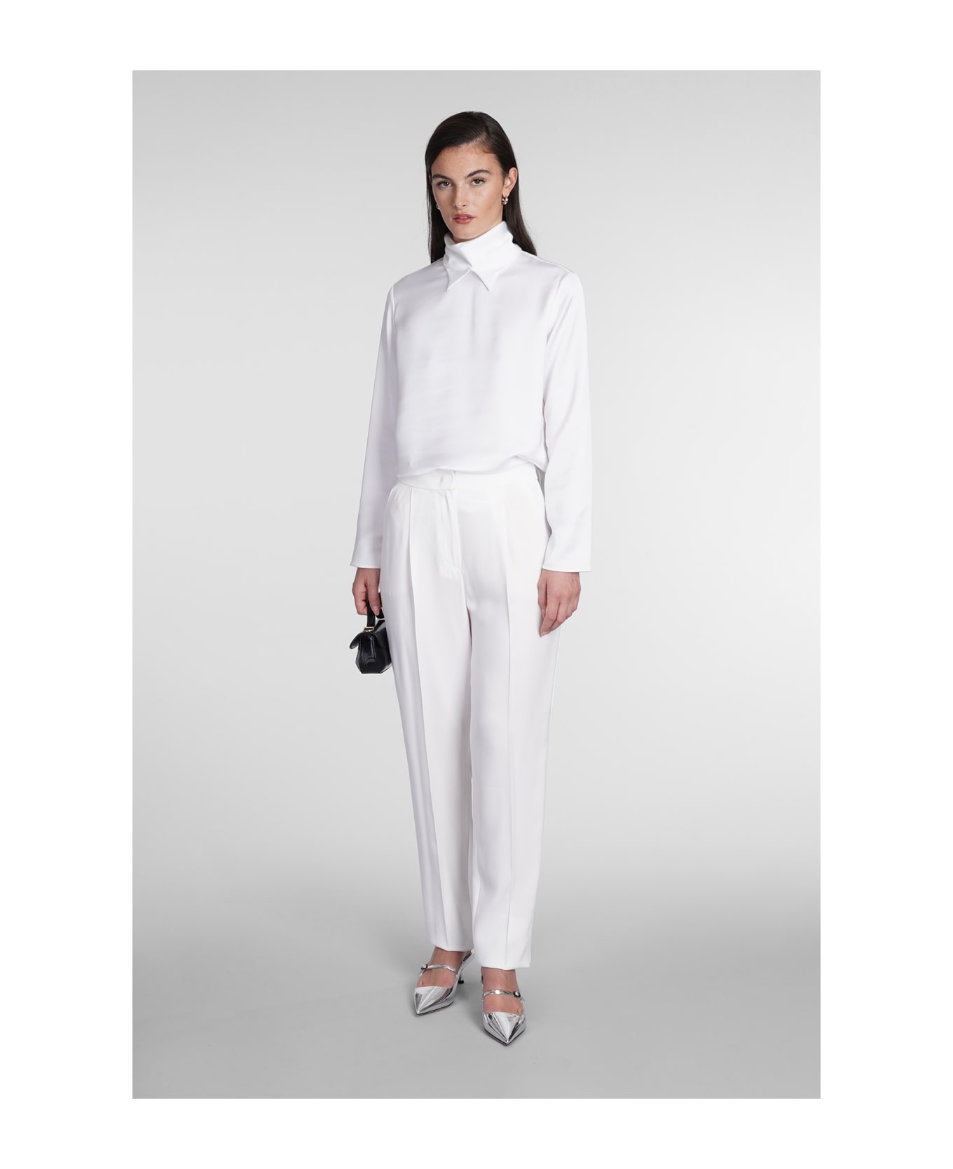 Emporio Armani Blouse In White Polyester Giorgio Armani - Silk White シャツ