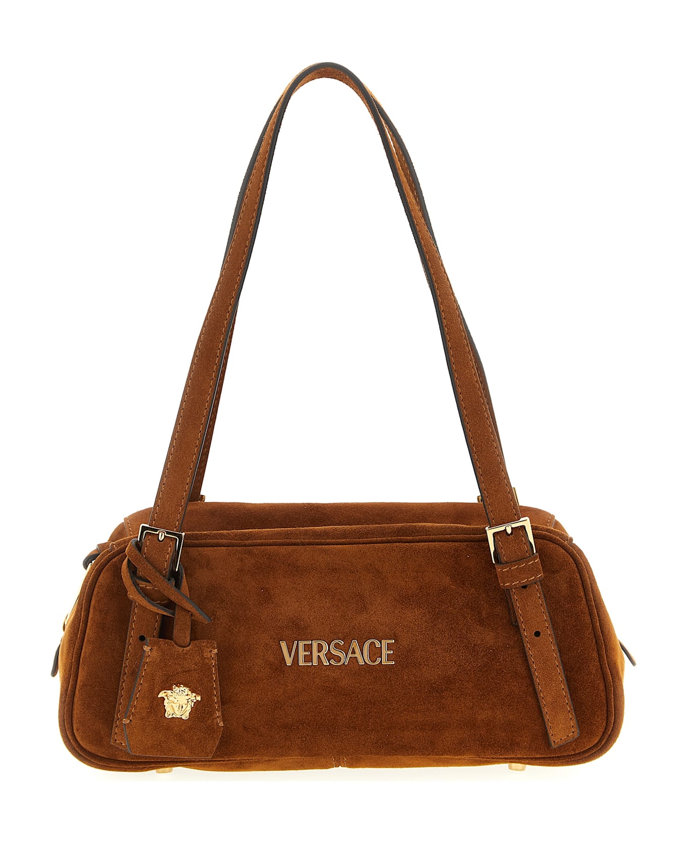 Versace Suede Shoulder Bag - Brown