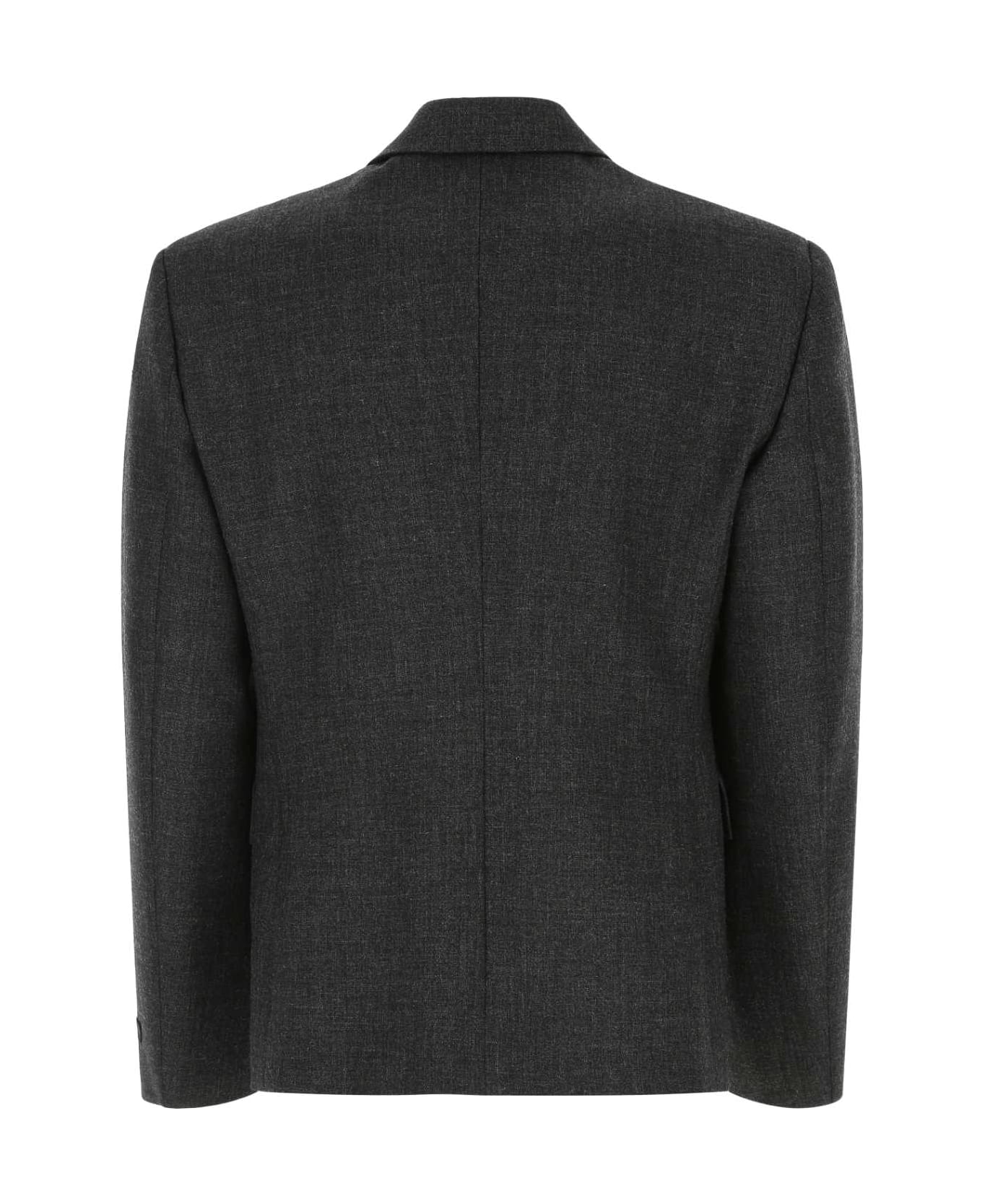 Prada Melange Dark Grey Wool Blazer - F0308 ブレザー