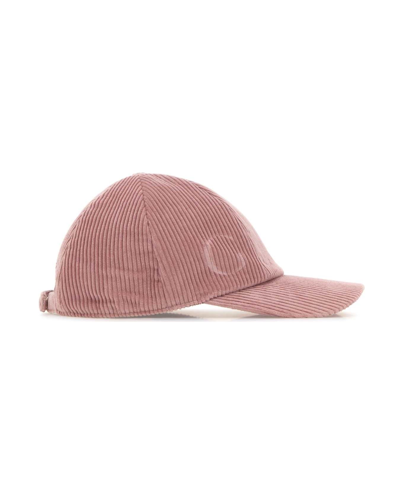 Gucci Pink Corduroy Baseball Cap - PINK