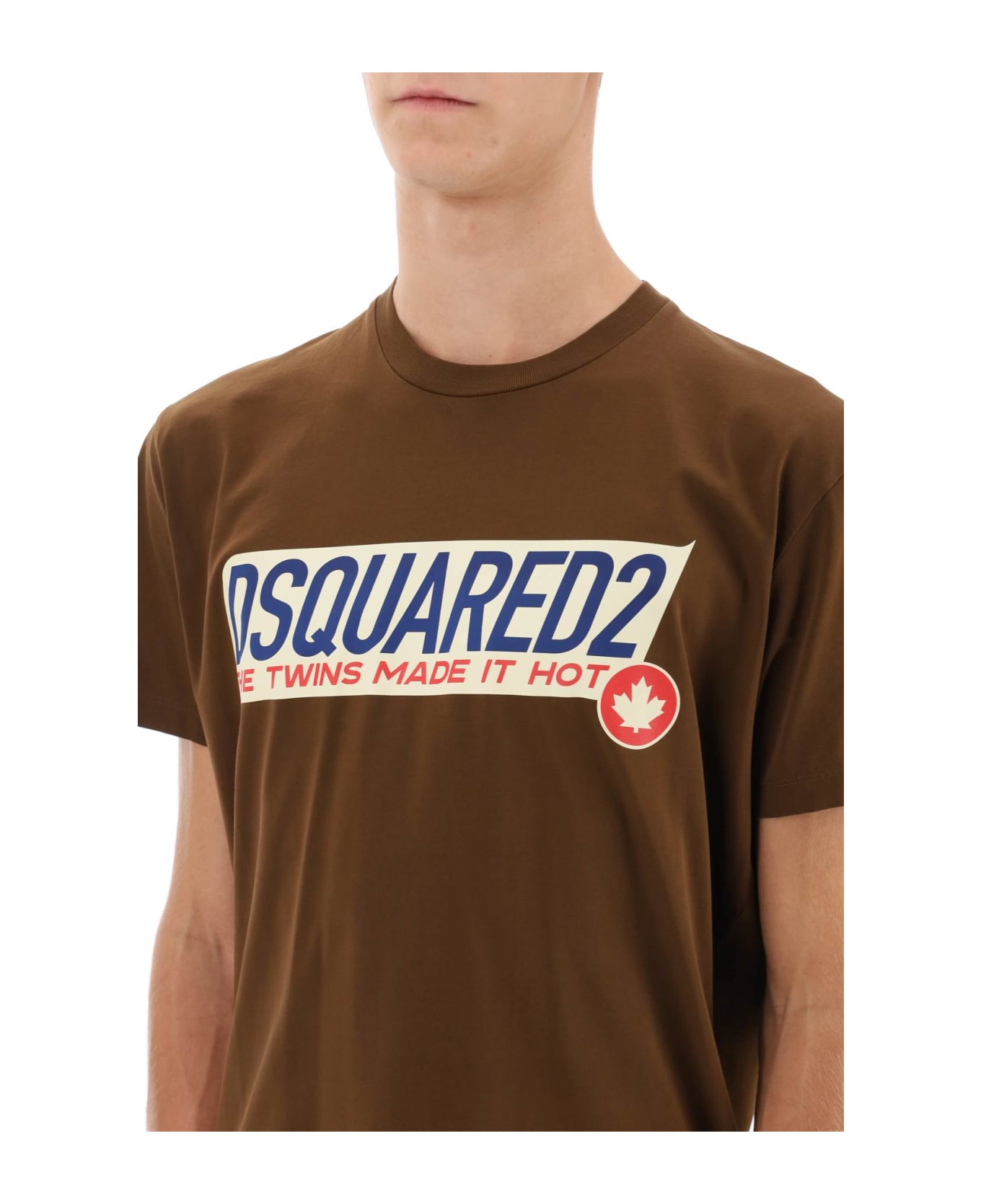 Dsquared2 Cool Fit Printed Tee - BROWN シャツ