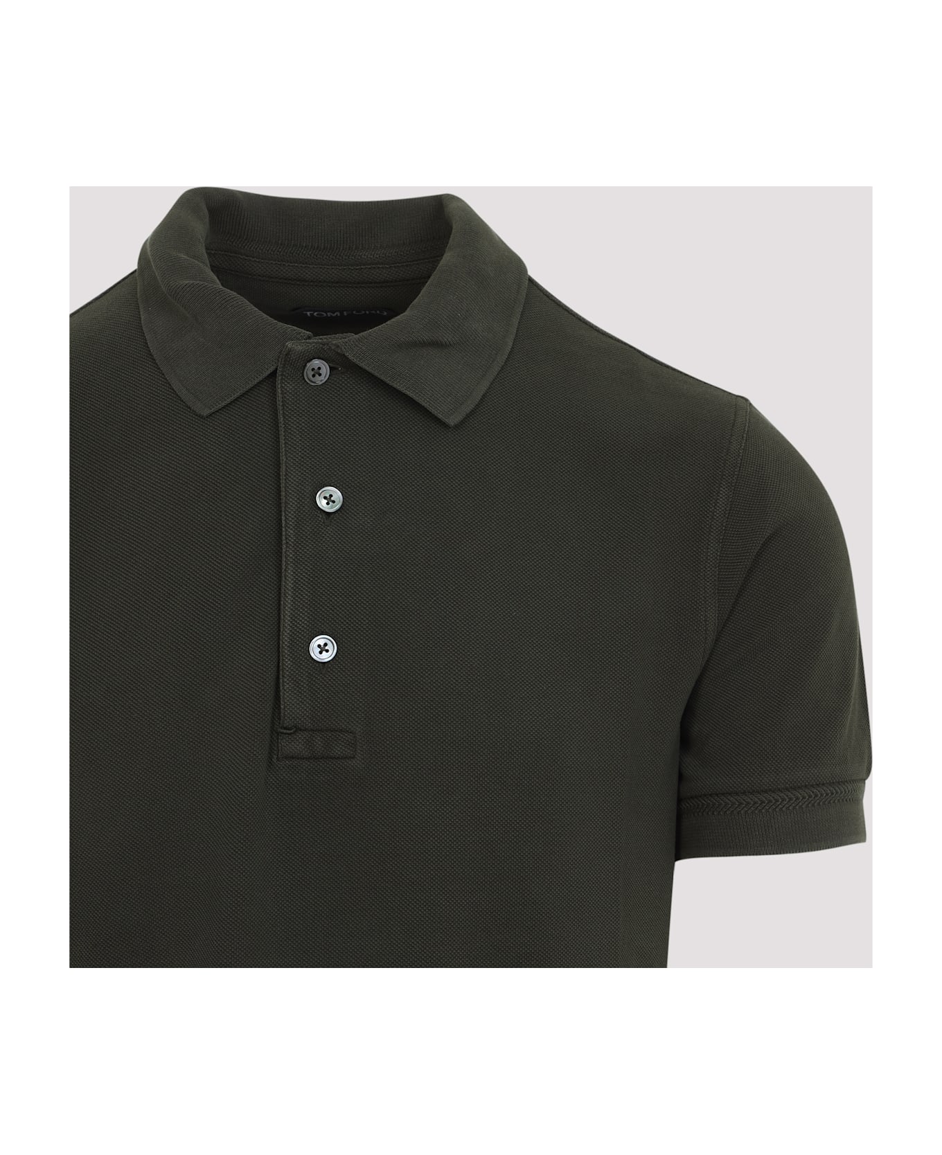 Tom Ford Lyocell Polo - Gal Military Green