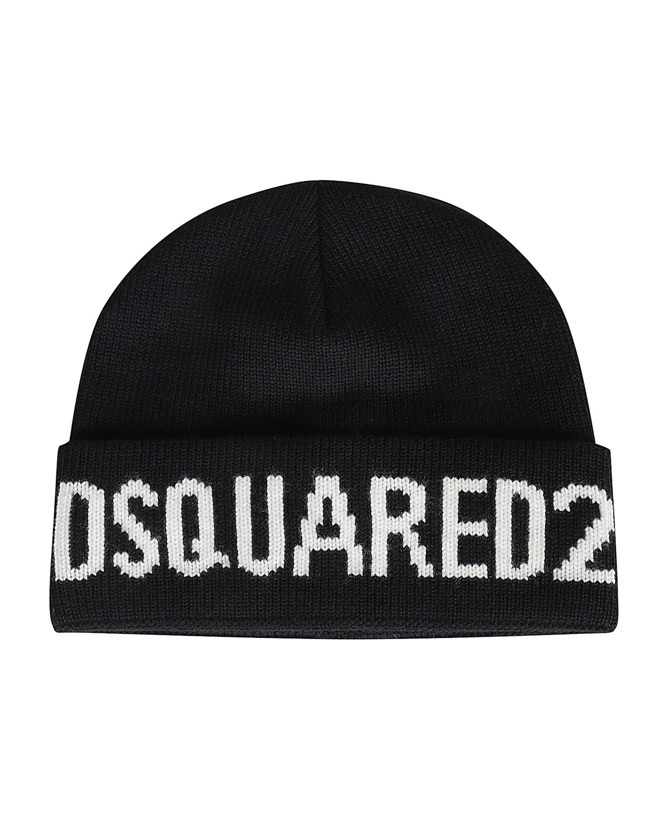 Dsquared2 Logo Knit Beanie - NERO