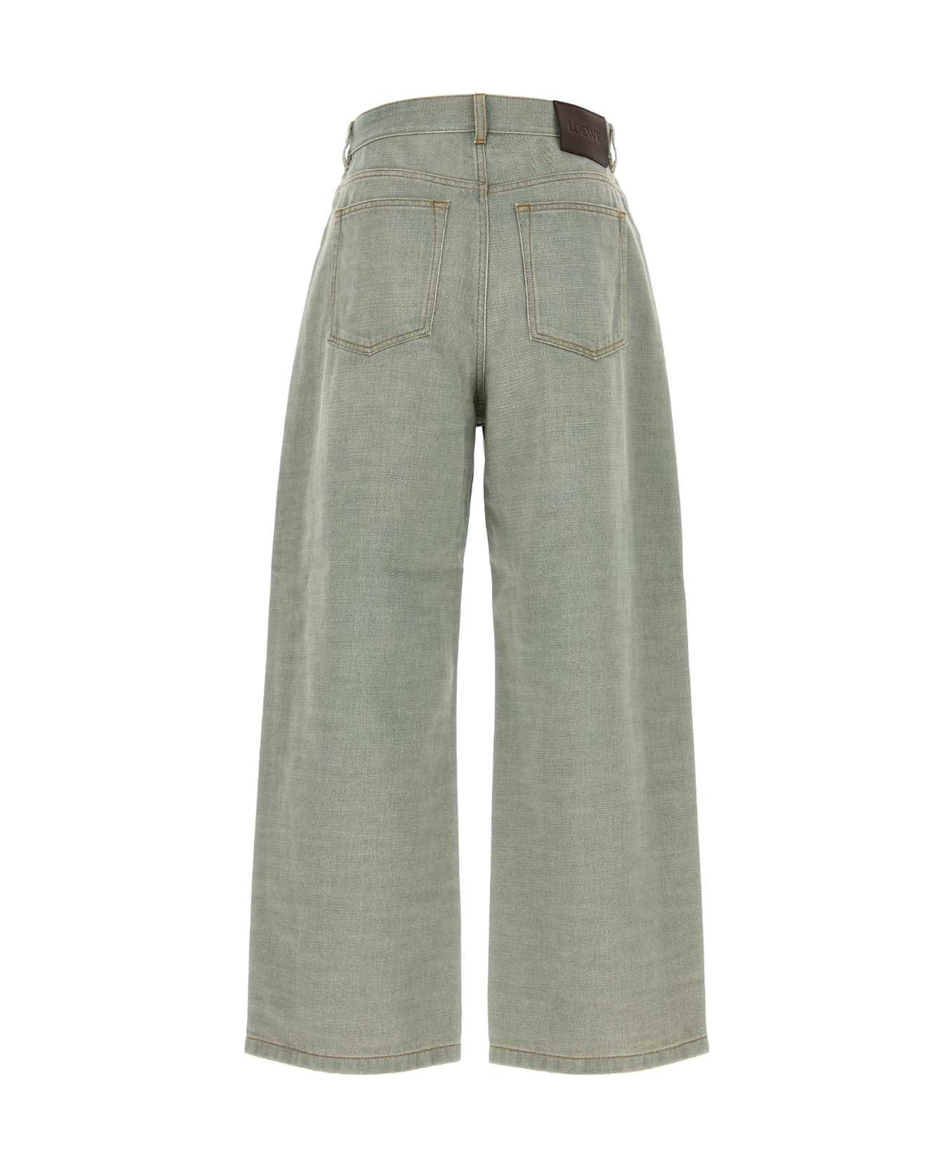 Loewe Denim Wide-leg Jeans - KHAKIGREEN