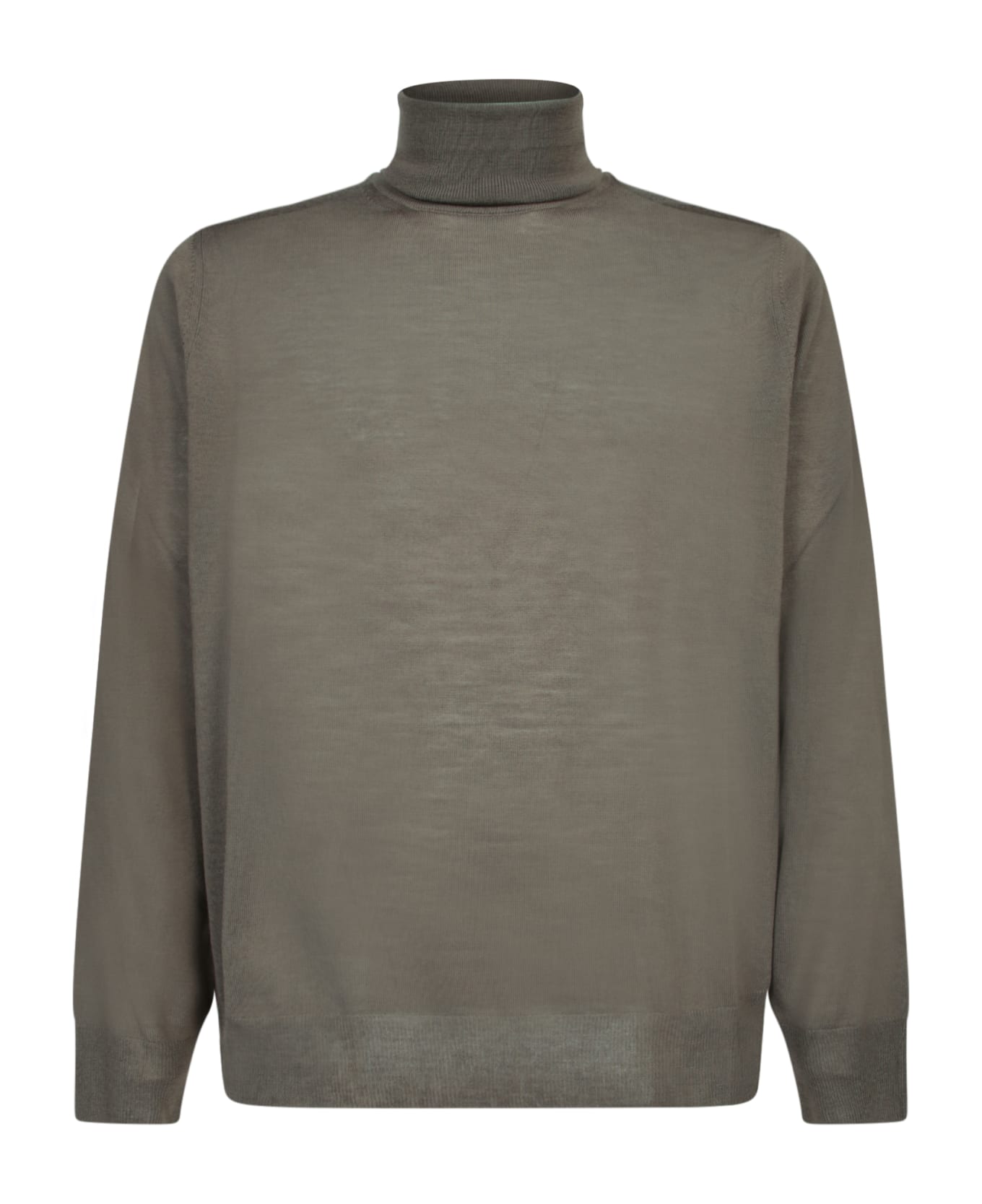 Canali Turtleneck Sweater In Taupe Wool - Beige