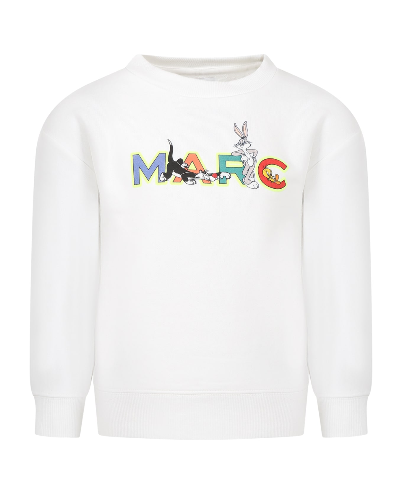 Marc Jacobs White Sweatshirt For Boy With Print And Logo - White
