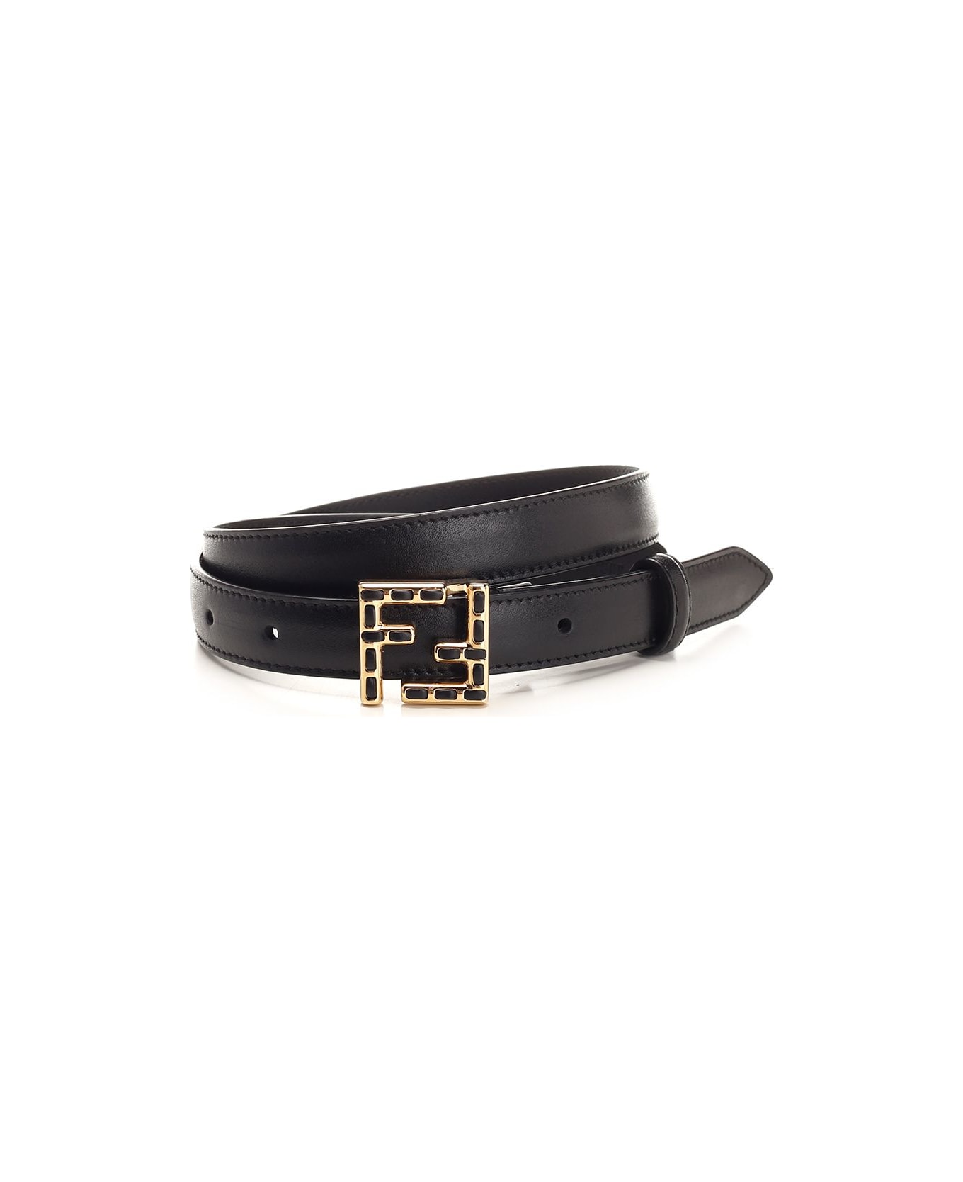【FENDI】FF BELT FF Belt Leather Black | Fendi