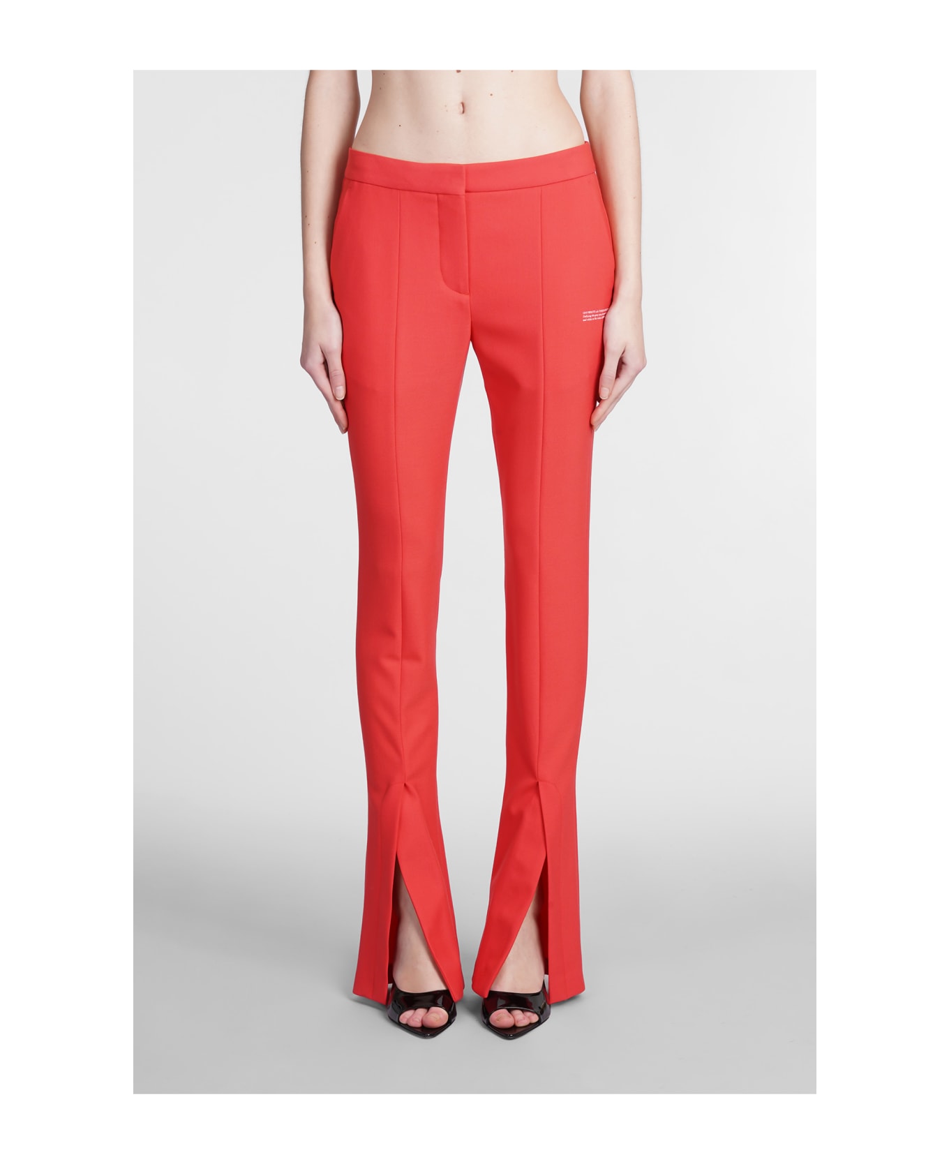 Off-White Pants In Red Cotton - red