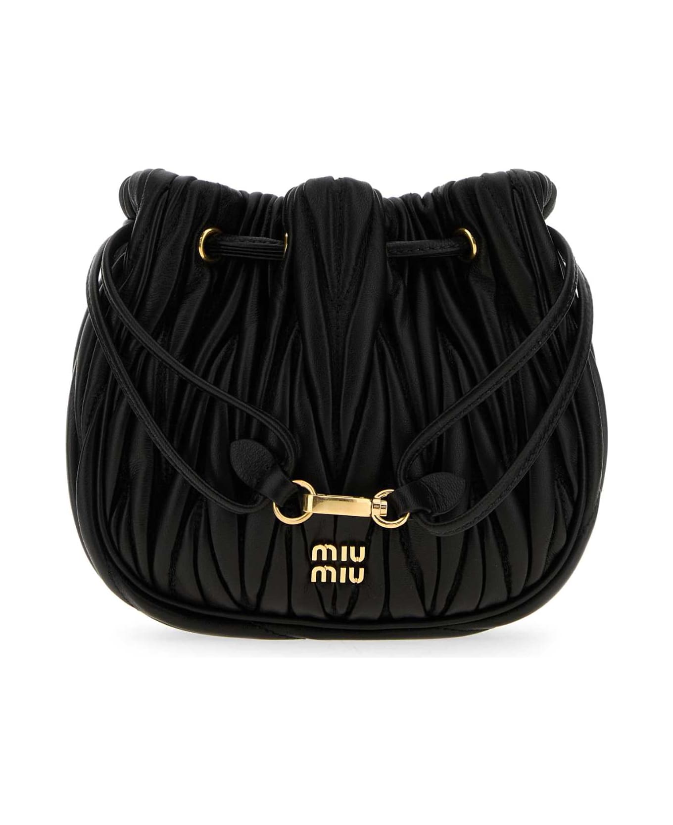 Miu Miu Black Nappa Leather Pouch - NERO