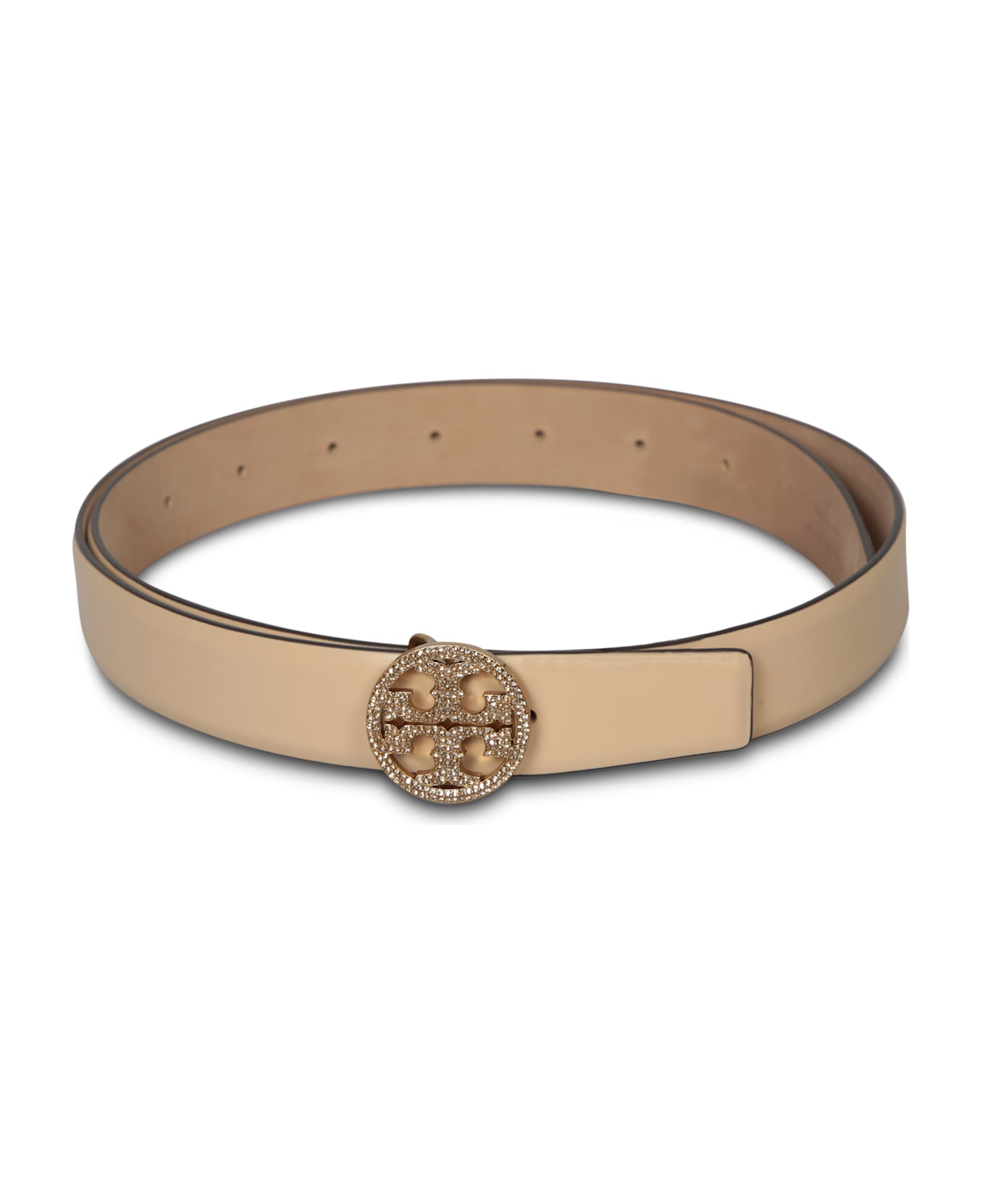 Tory Burch Miller Smooth Vanilla Belt - White