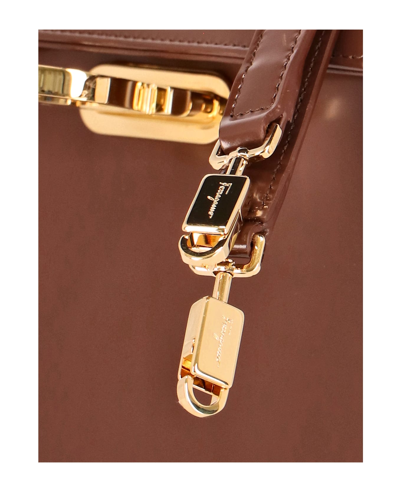Ferragamo "iconic S" Handbag - Brown