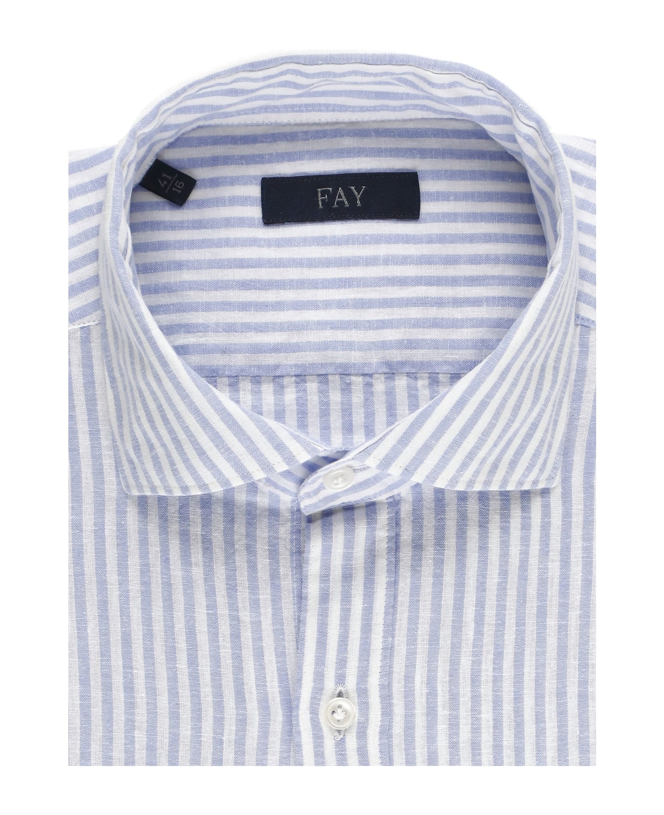 Fay Striped Shirt - Light Blue