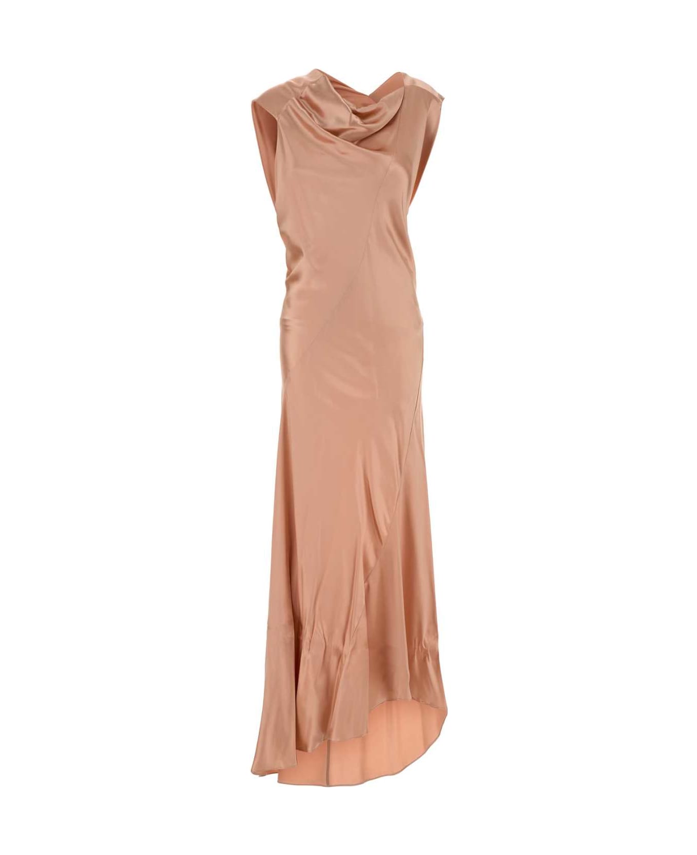 Alberta Ferretti Pink Satin Long Dress - ROSA