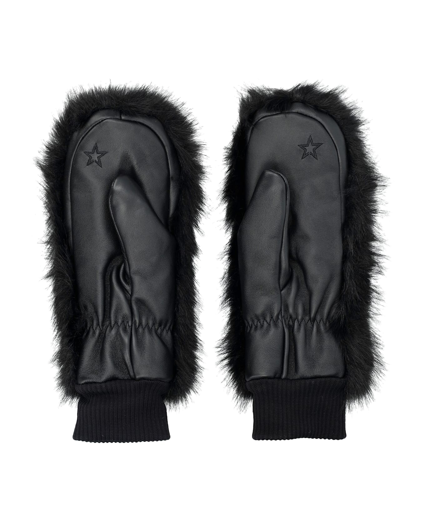 Perfect Moment Faux Fur Mittens - BLACK