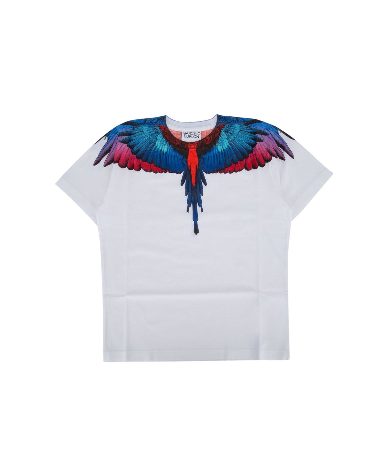 Marcelo Burlon Wings Printed Crewneck T-shirt - White Bl