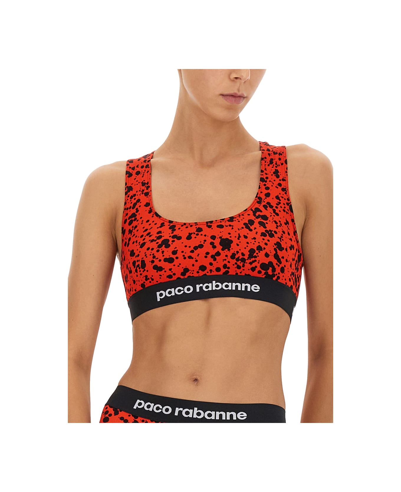 Paco Rabanne Top With Logoed Band - RED