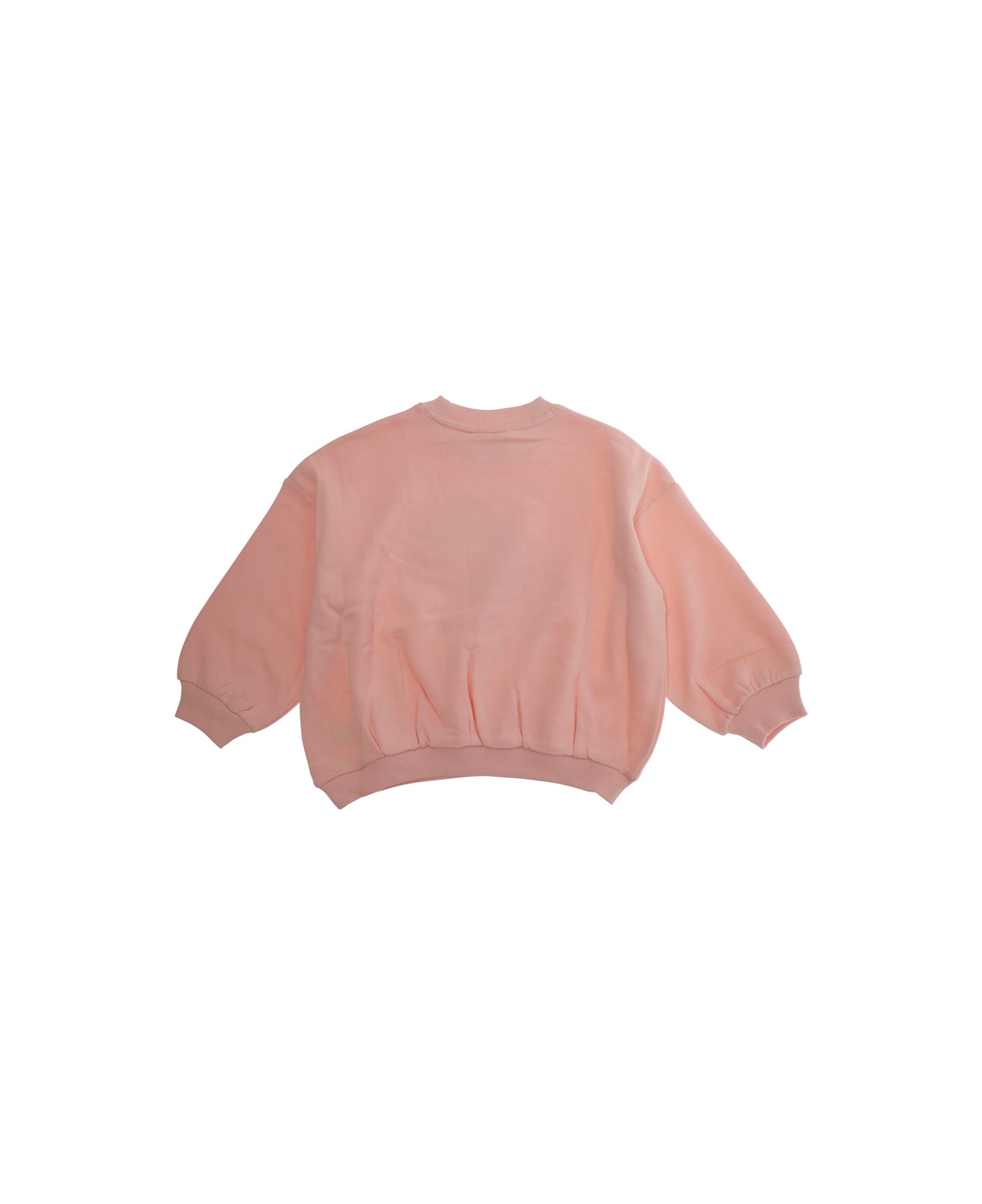 Mini Rodini Pink Crewneck Sweatshirt With Maxi Print On The Front In Cotton Baby - Pink