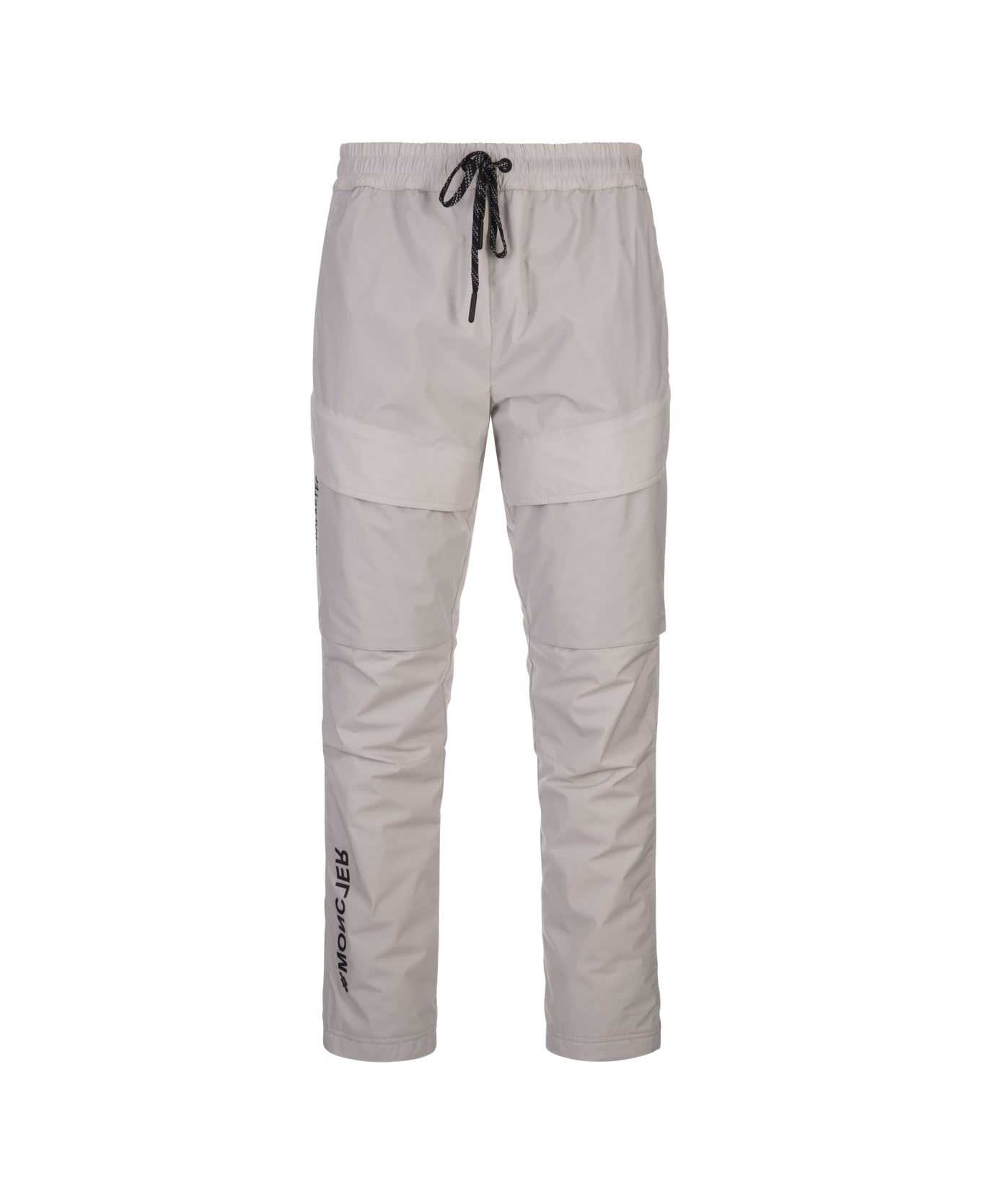 Moncler Grenoble Ivory White Ripstop Trousers - Grey