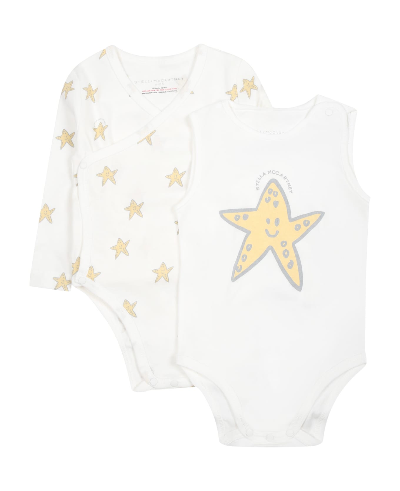 Stella McCartney Kids Ivory Set For Babykids With Starfish - Ivory ボディスーツ＆セットアップ