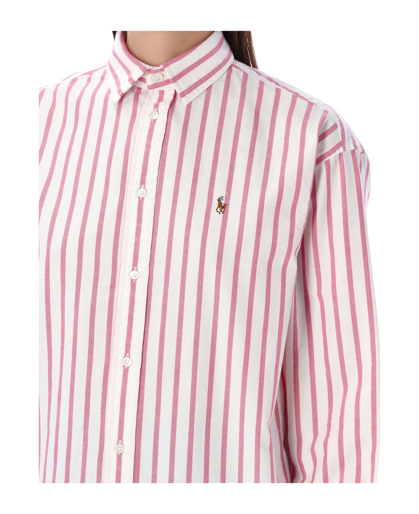 Polo Ralph Lauren Striped Oxford Shirt - PINK/WHITE STRIPES