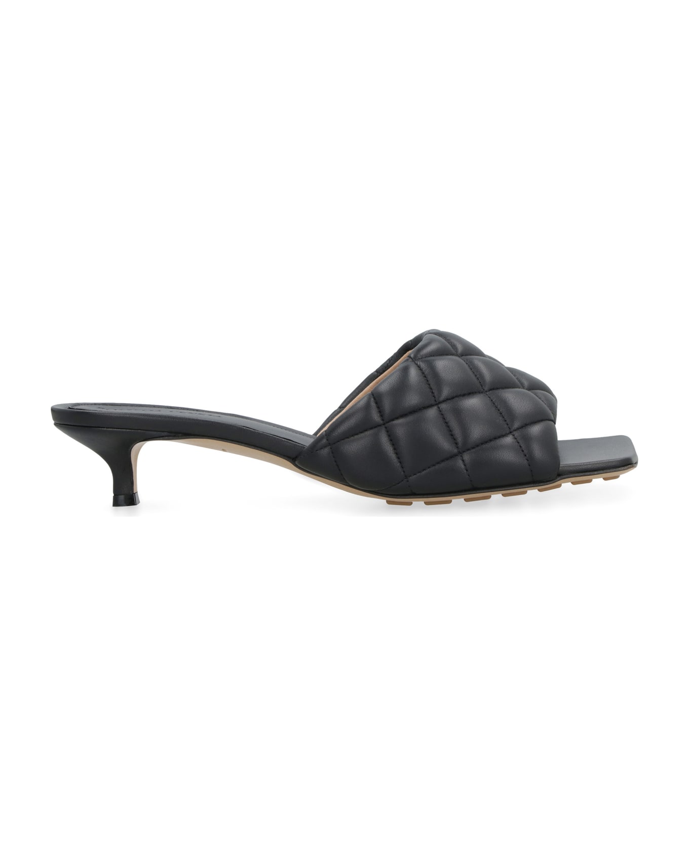 Bottega Veneta Mules With Short Heel In Quilted Leather - black