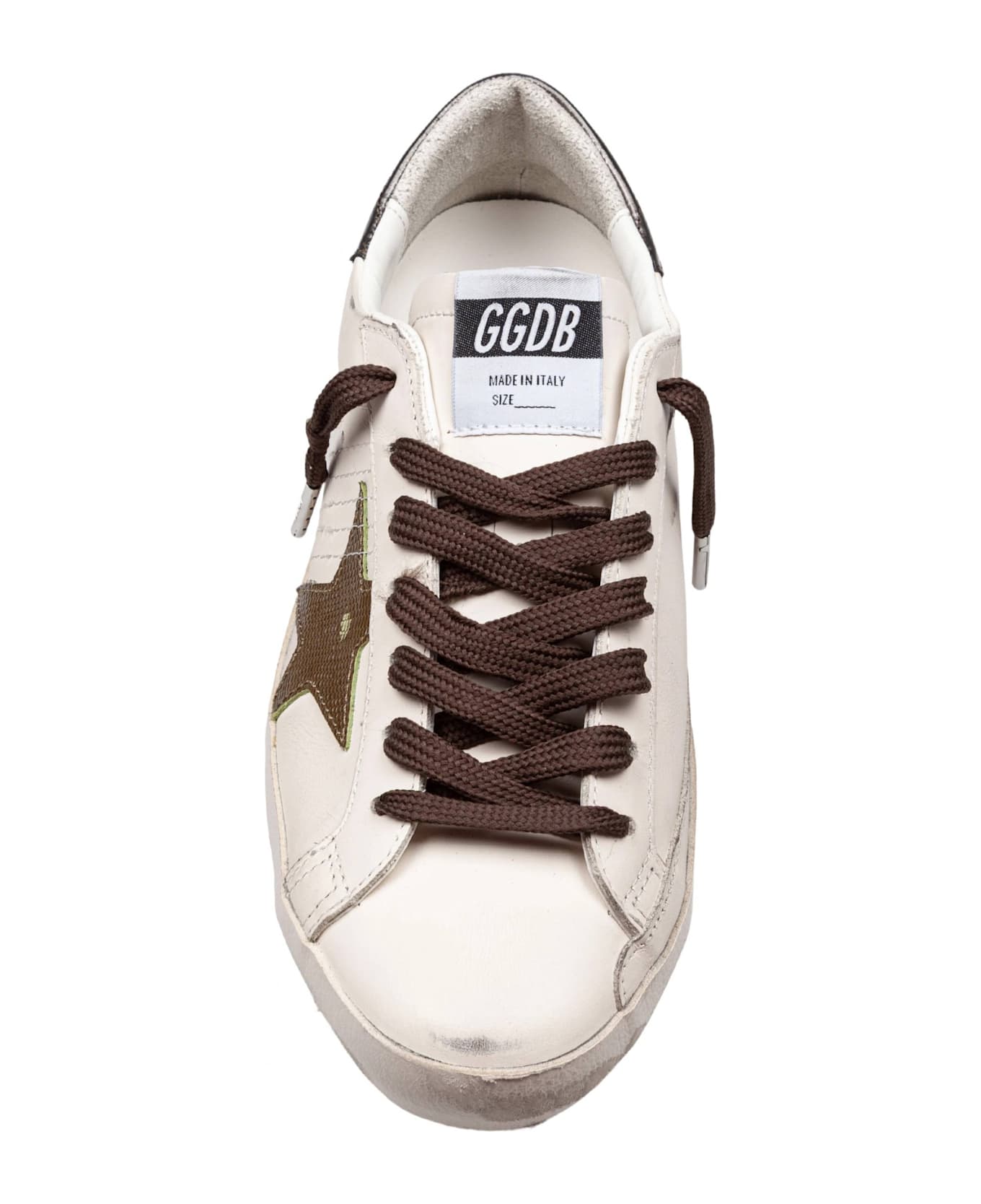 Golden Goose Super Star Leather Sneakers White And Green - White/Green