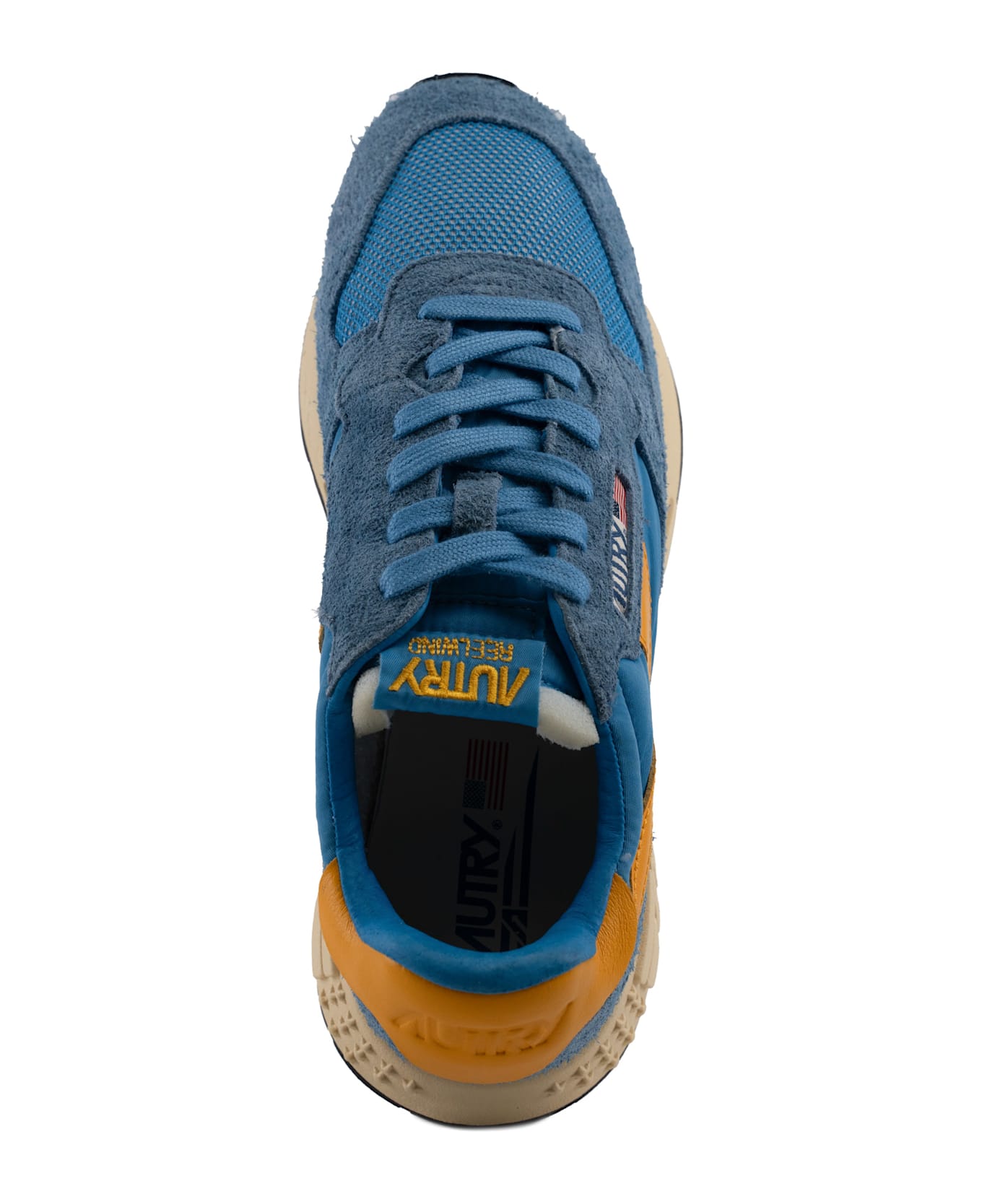 Autry Reelwind Low Sneakers In Nylon And Suede - Suede/net cenble/fus