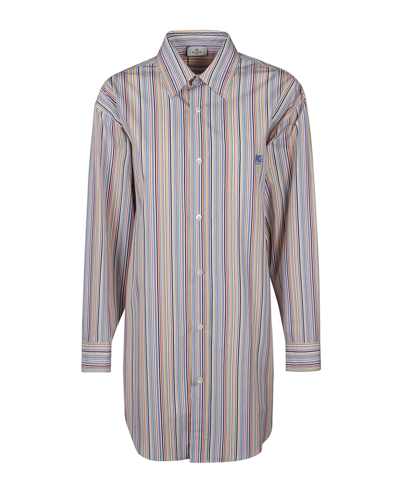 Etro Long Sleeve Pegaso-embroidered Shirt - Grigio