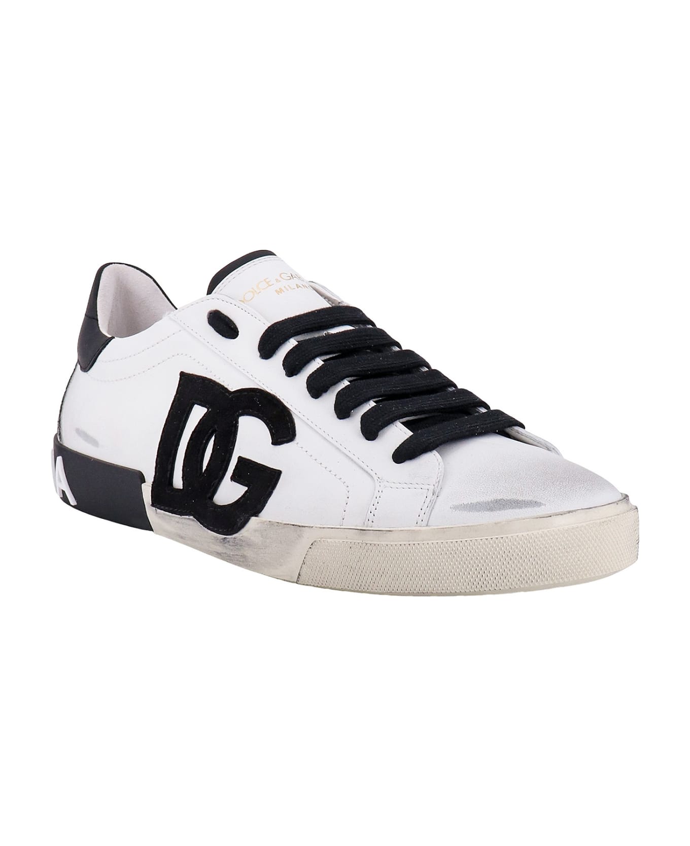 Dolce & Gabbana Portofino Vintage Sneakers - White スニーカー