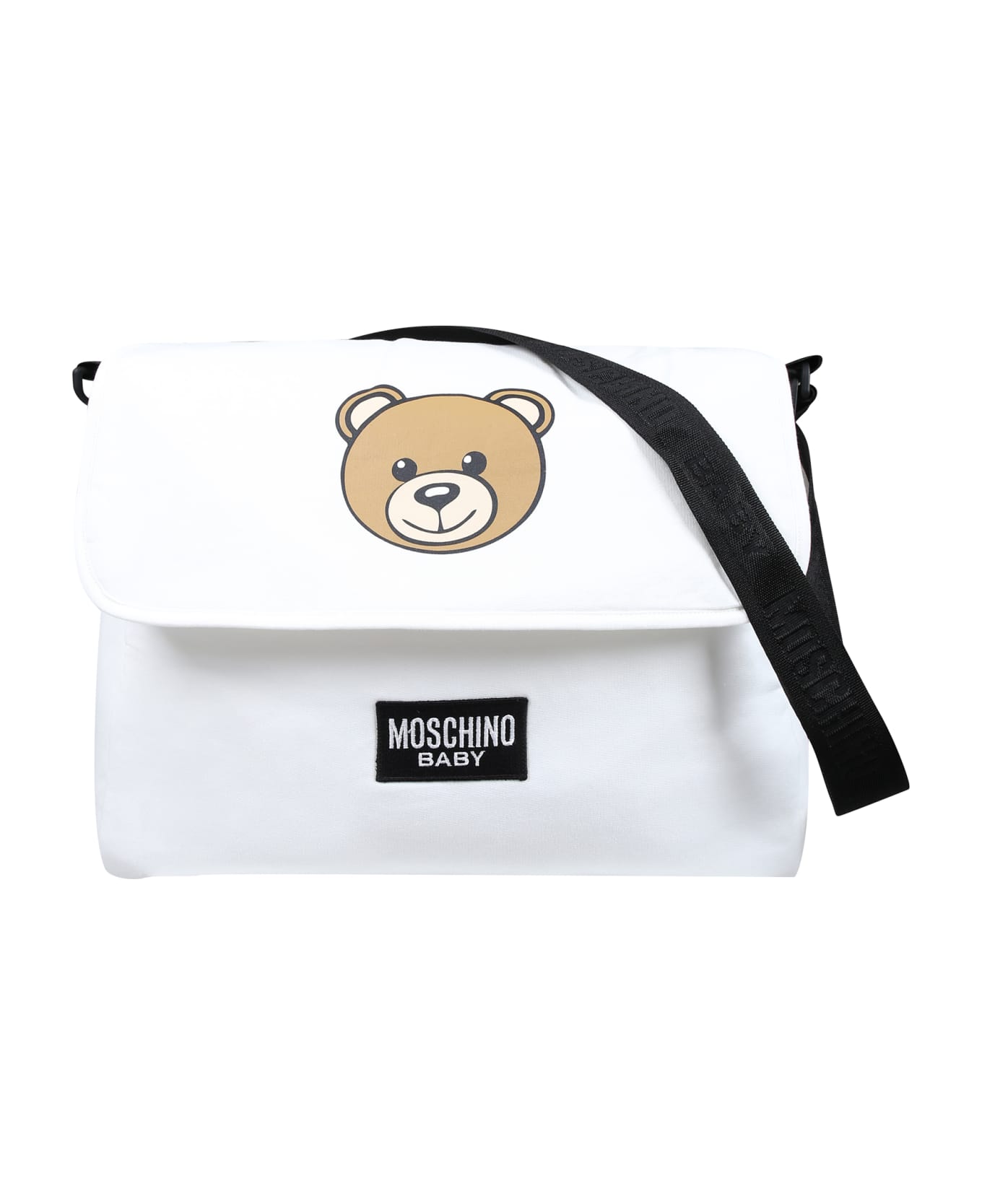 Moschino Ivory Mother Bag For Babies With Teddy Bear And Logo - WHITE アクセサリー＆ギフト