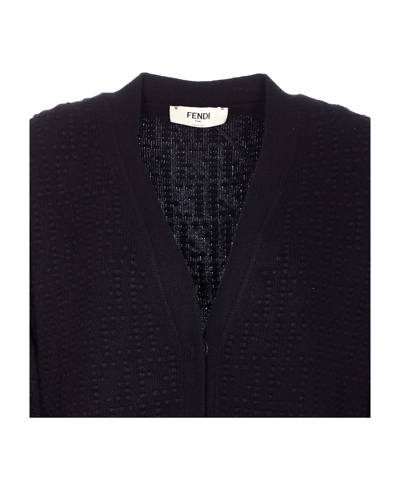 Fendi Ff Motif Cardigan - Black