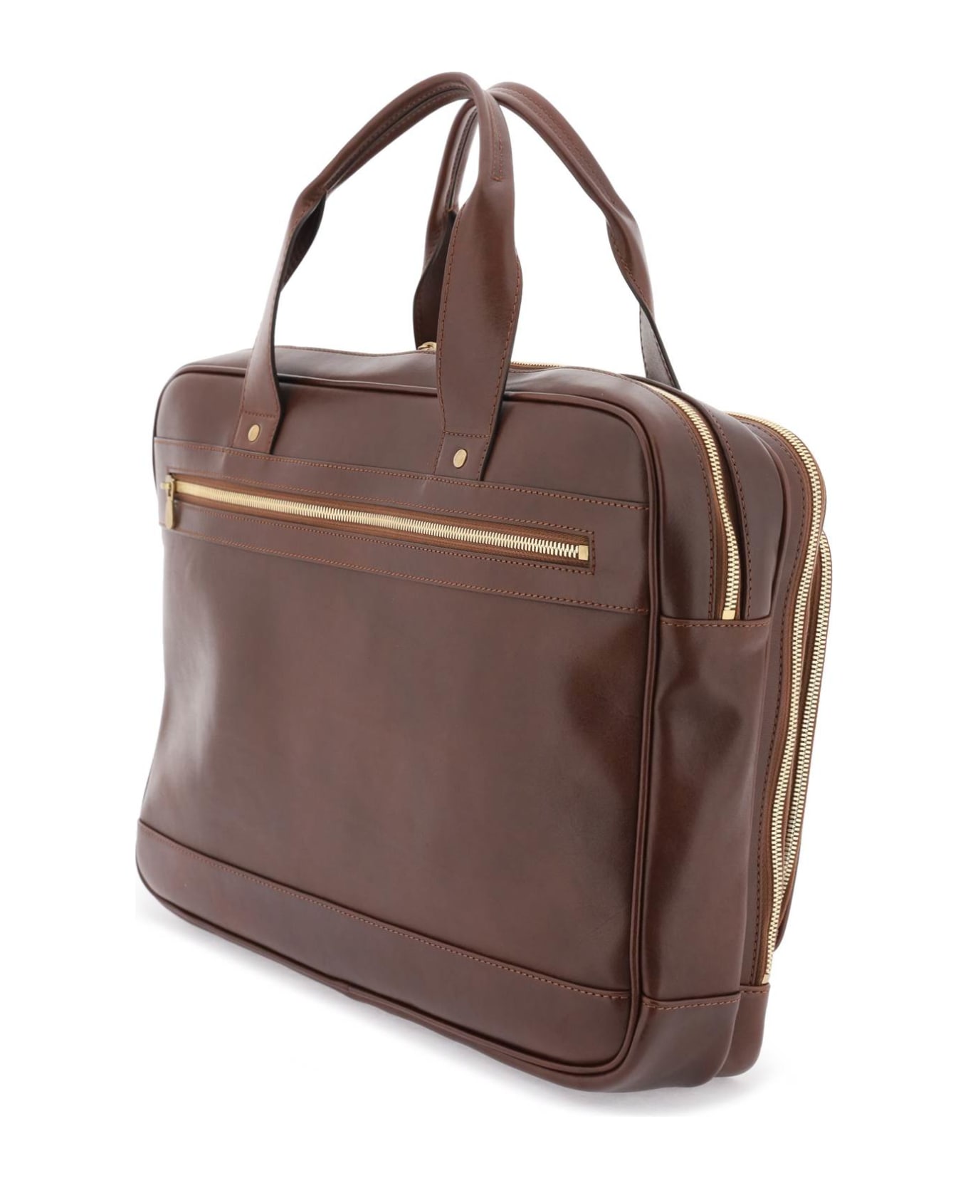 Brunello Cucinelli Leather Handbag - BURGUNDY (Brown)