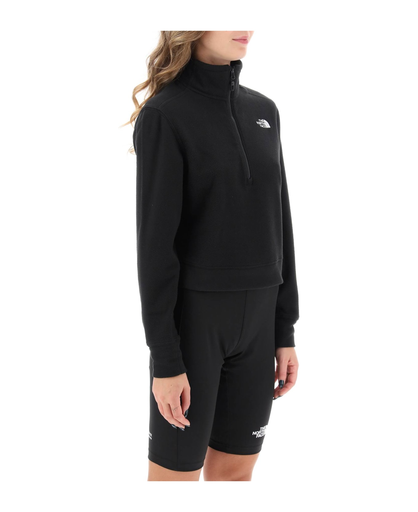The North Face Glacer Cropped Fleece Sweatshirt - TNF BLACK (Black)