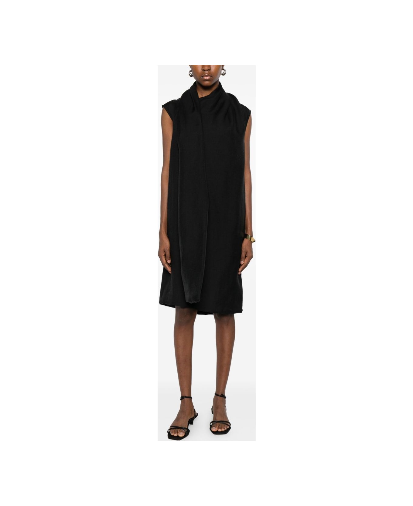 Totême Scarf Midi Dress - BLACK