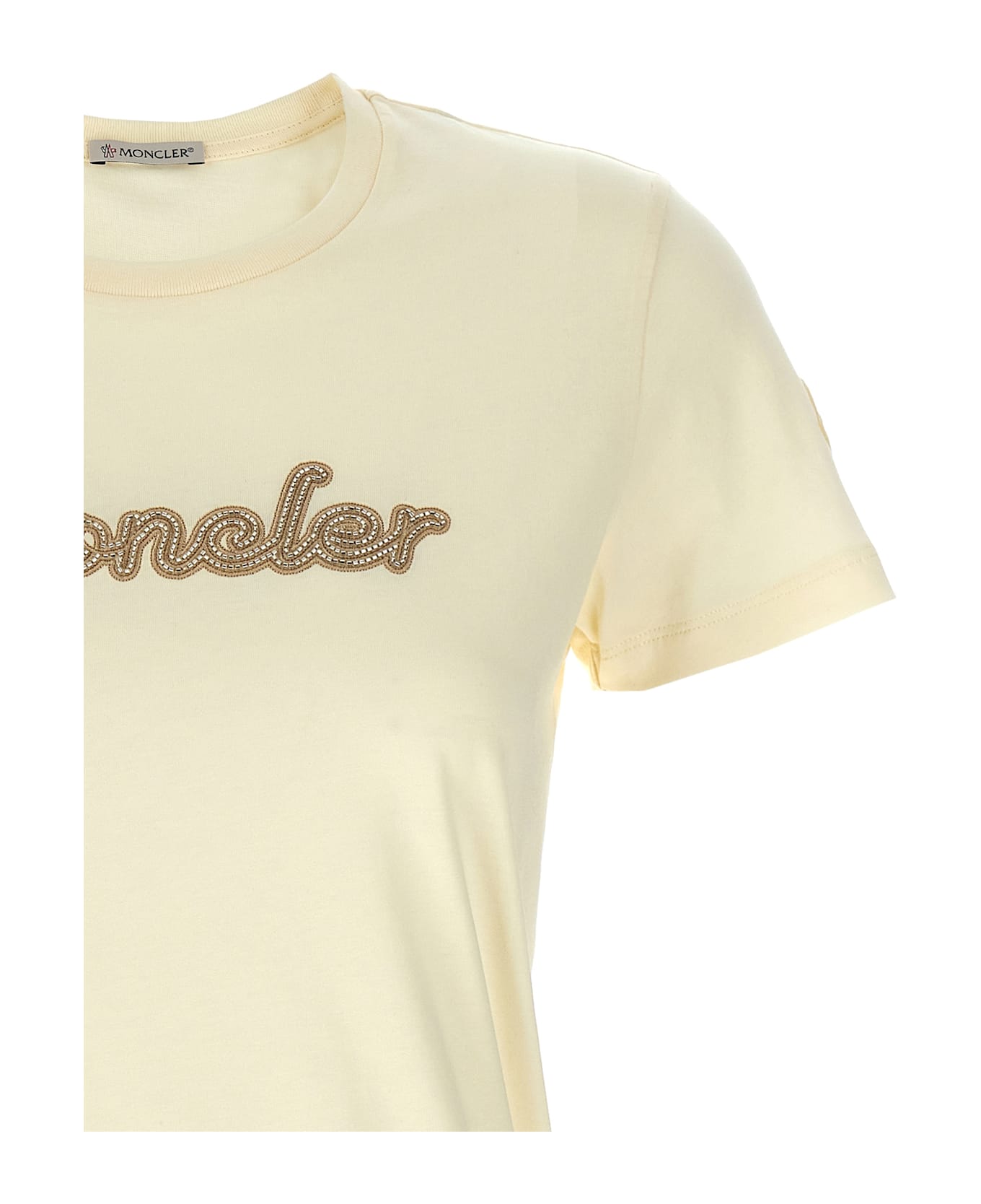 Moncler Logo Embroidery T-shirt - White