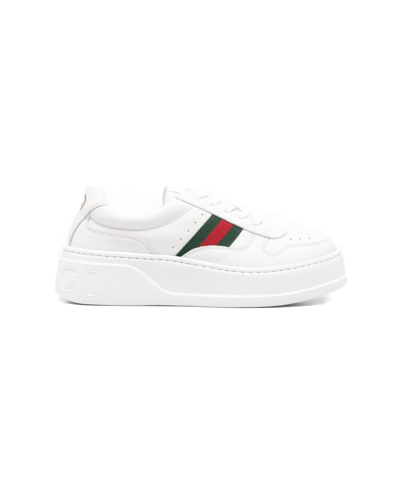 Gucci Chunky Leather Sneakers - White