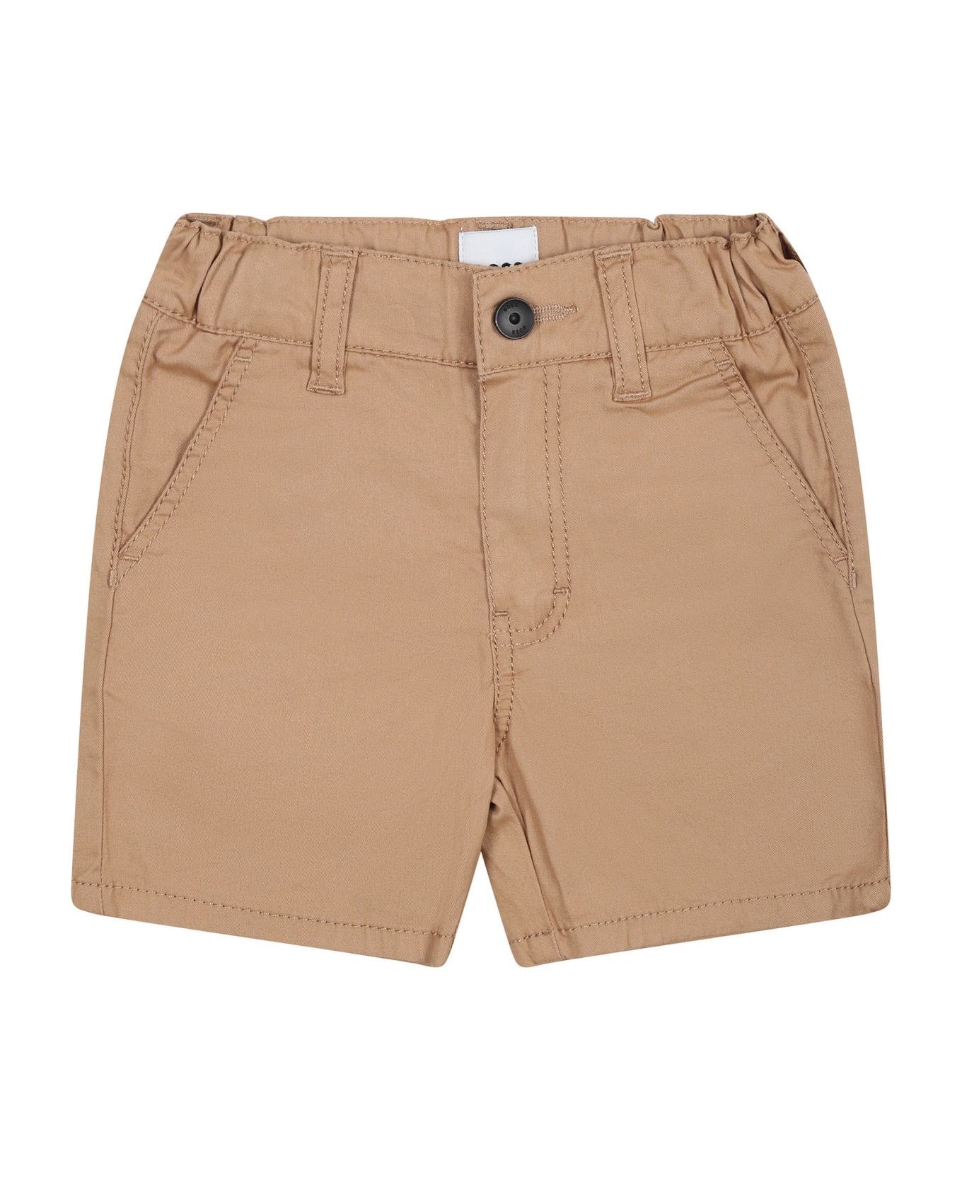 Hugo Boss Brown Shorts For Baby Boy With Logo Detail - Brown