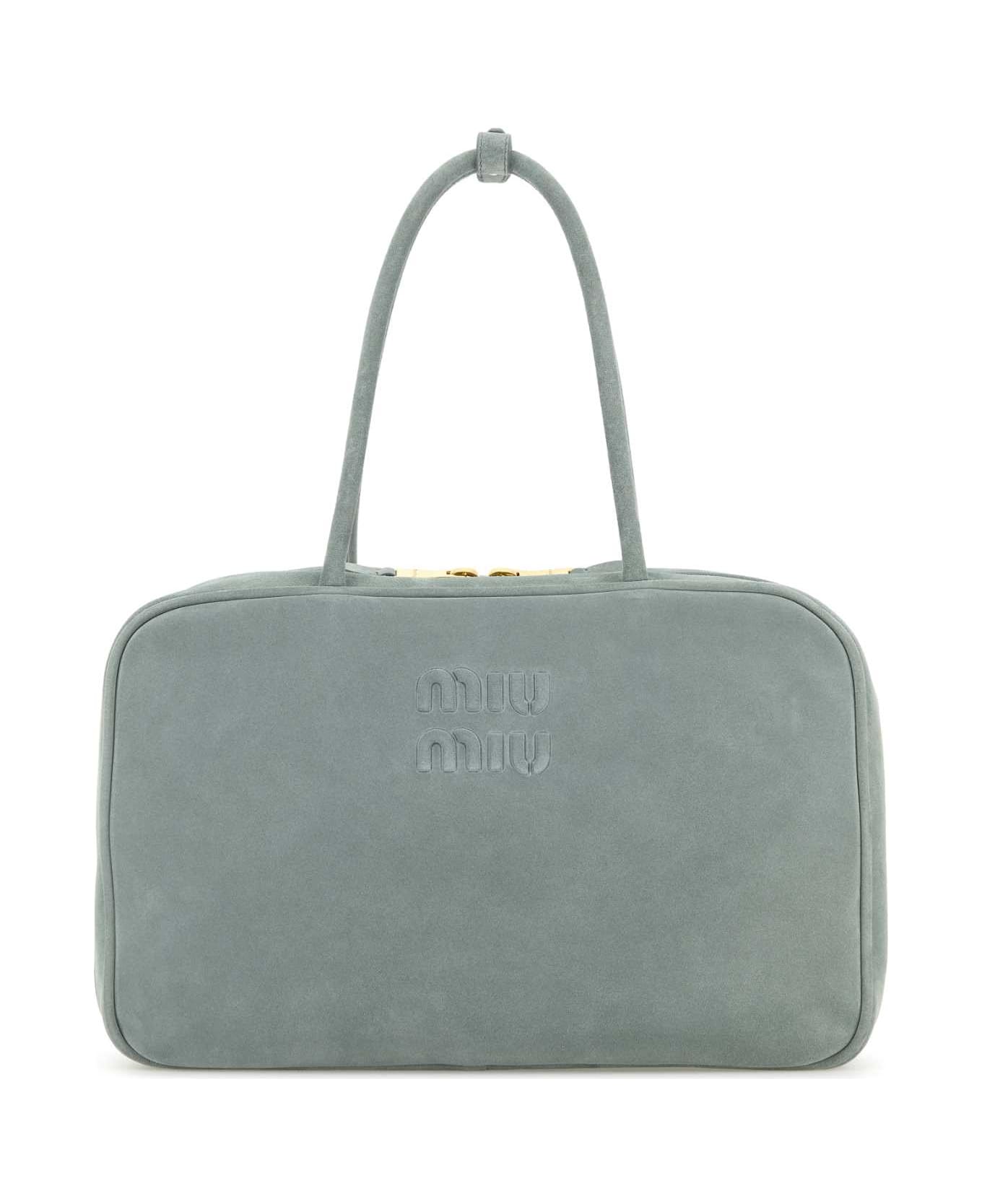 Miu Miu Powder Blue Suede Handbag - LINFA