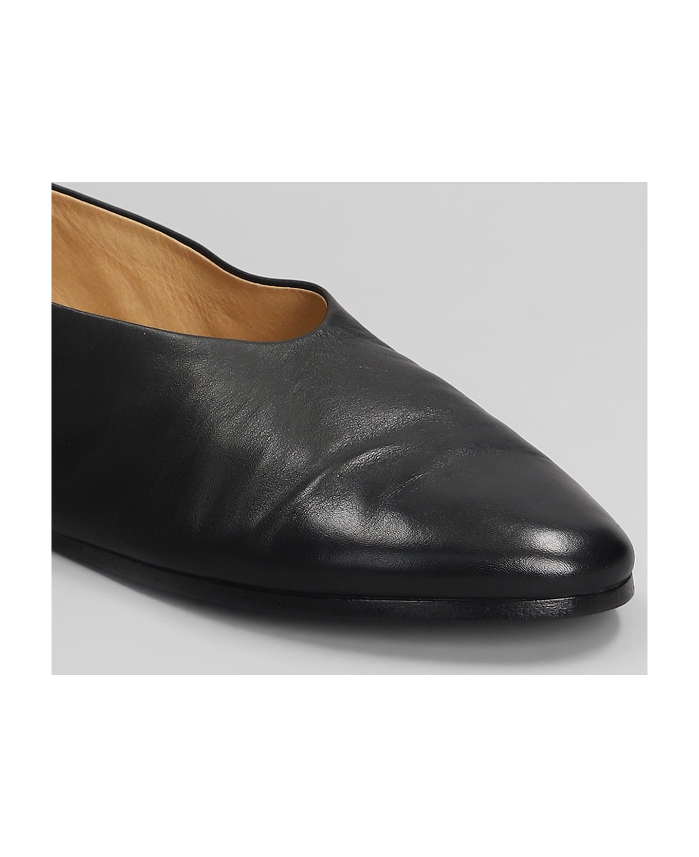 Marsell Coltellaccio Ballet Flats In Black Leather - black