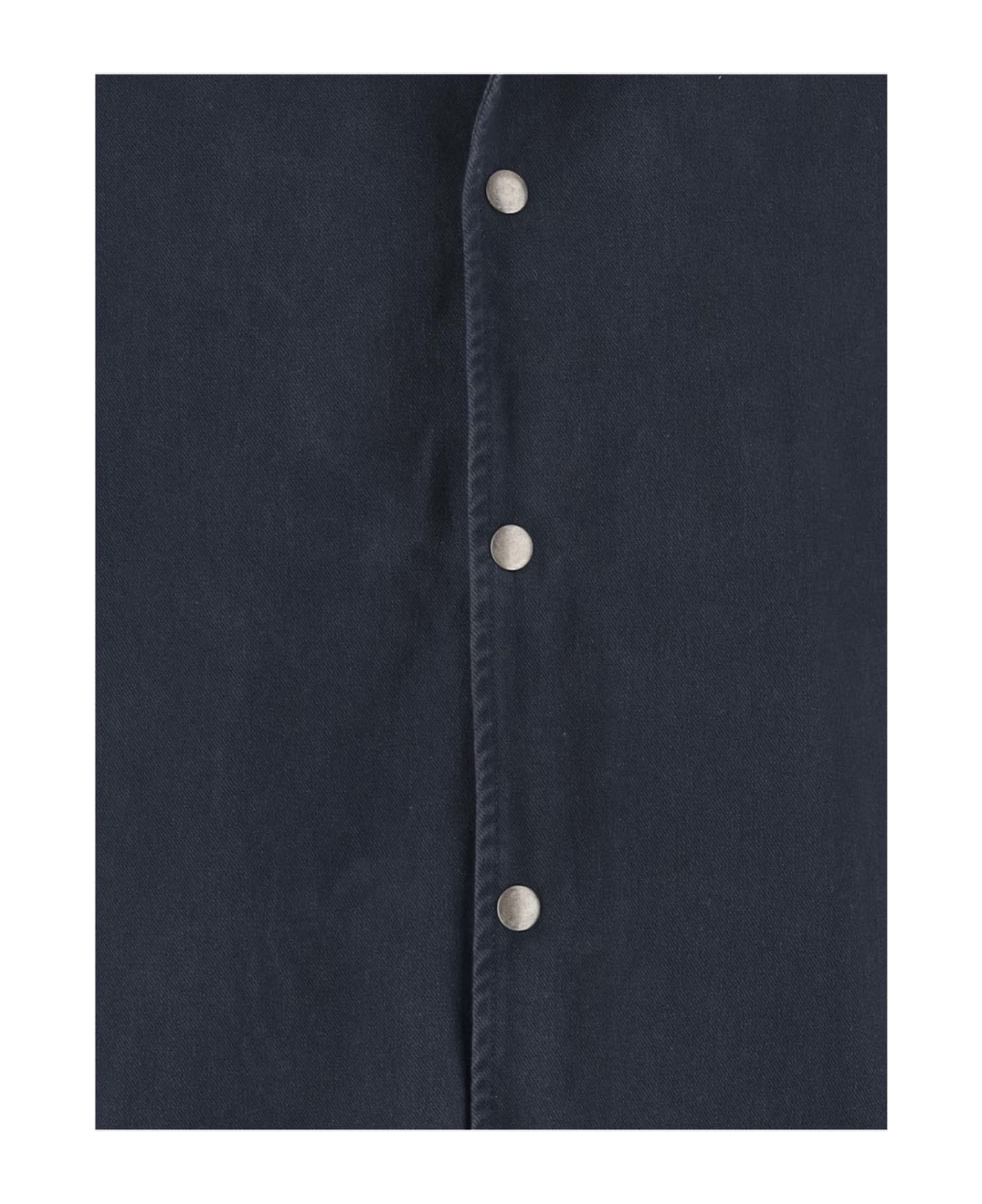 Emporio Armani Cotton Jacket With Logo - Blue