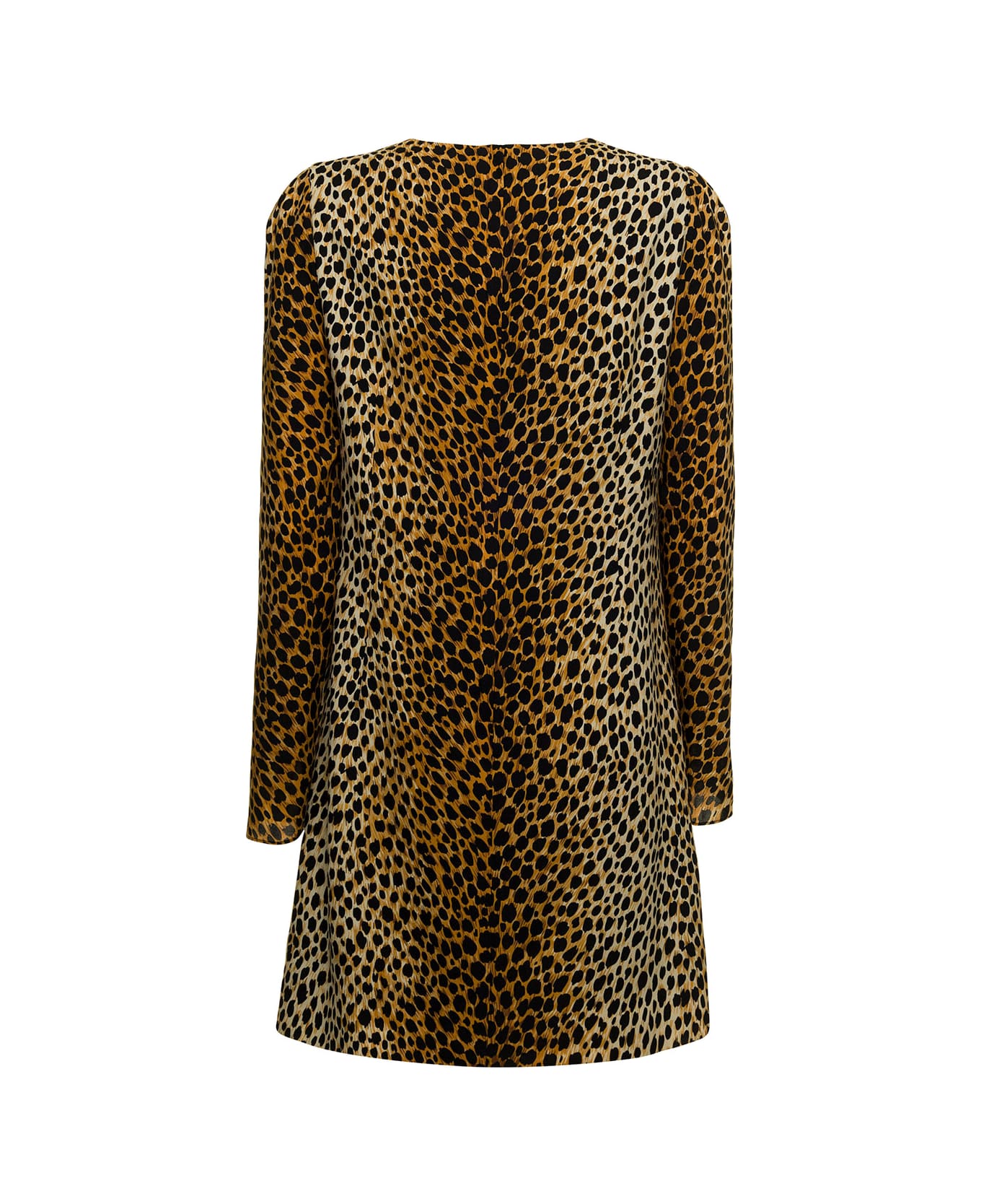 Dolce & Gabbana Woman's Animalier Printed Silk Charmeuse Dress - Brown