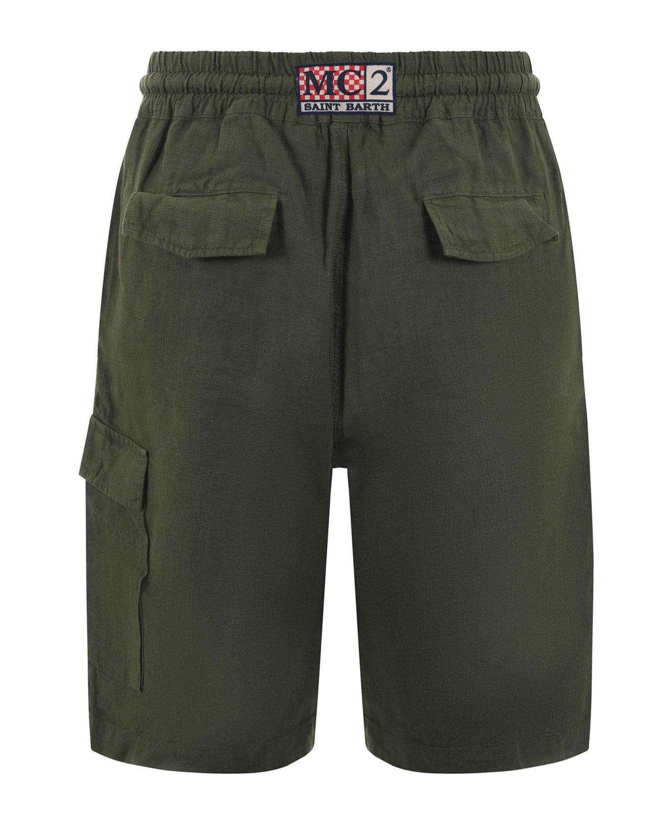 MC2 Saint Barth Linen Shorts - Verde militare