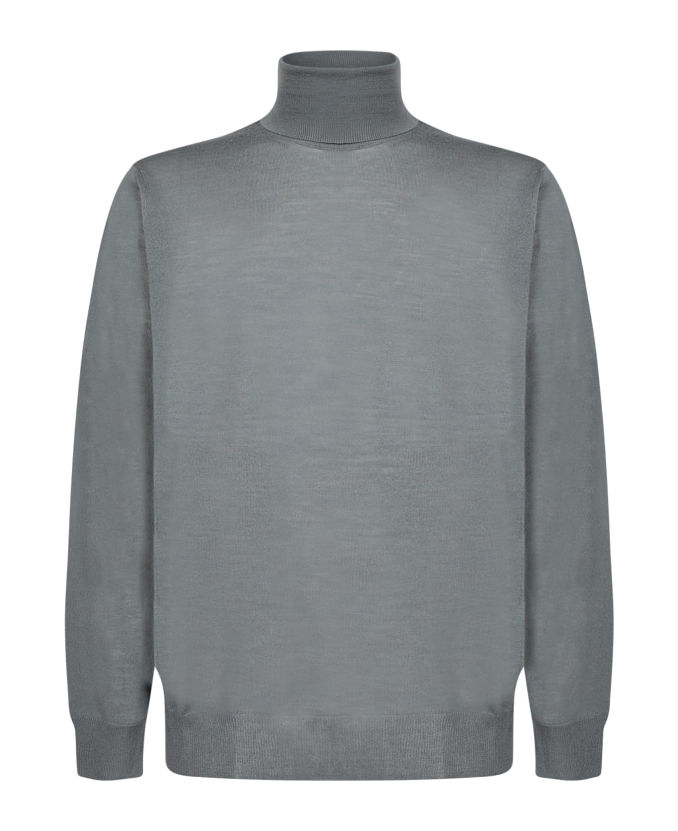 Canali Sugar Paper High Neck Wool Sweater - Blue