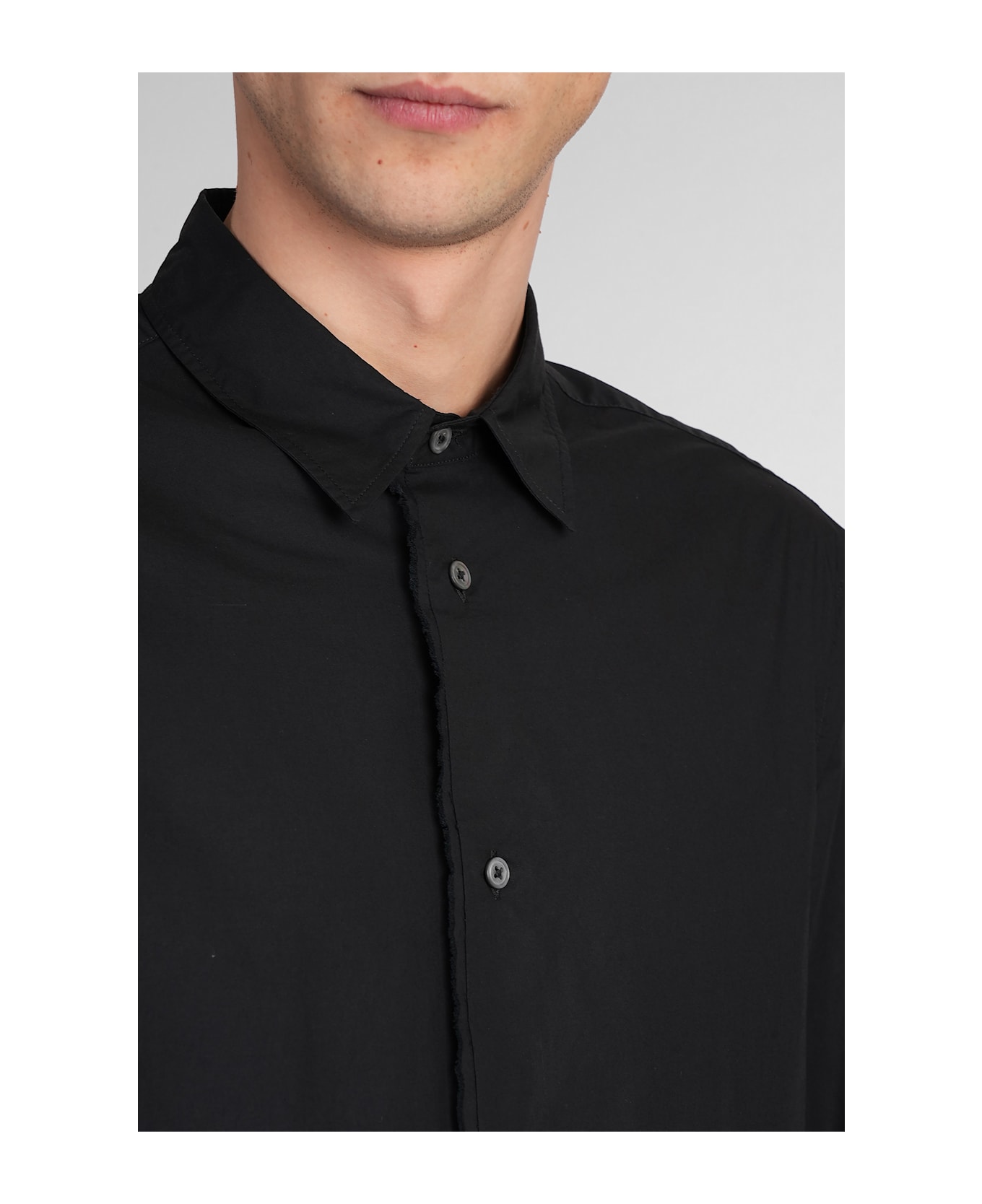 Ann Demeulemeester Haaken Shirt In Black Cotton - black