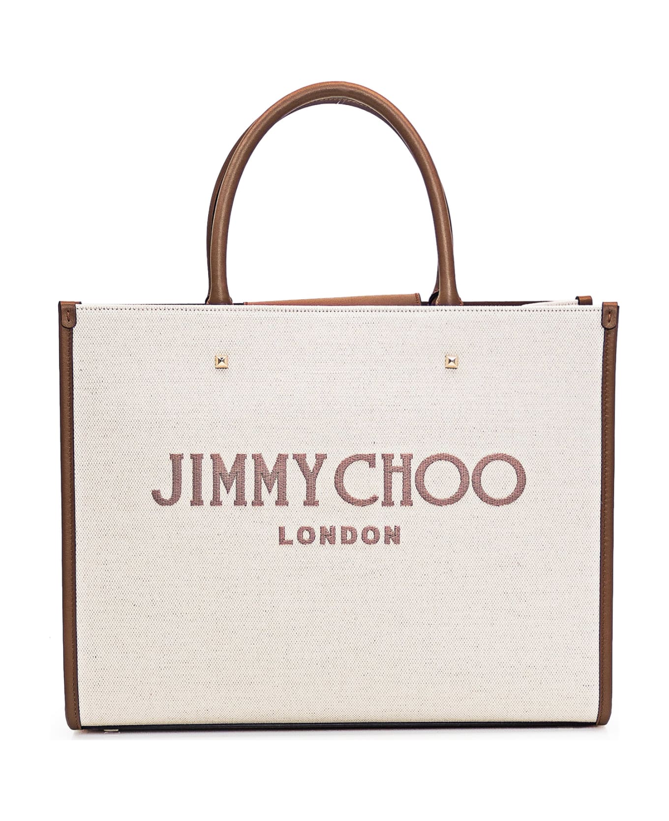 Jimmy Choo Avenue M Tote Bag - NATURAL/TAUPE/DARK TAN/LIGHT GOLD トートバッグ