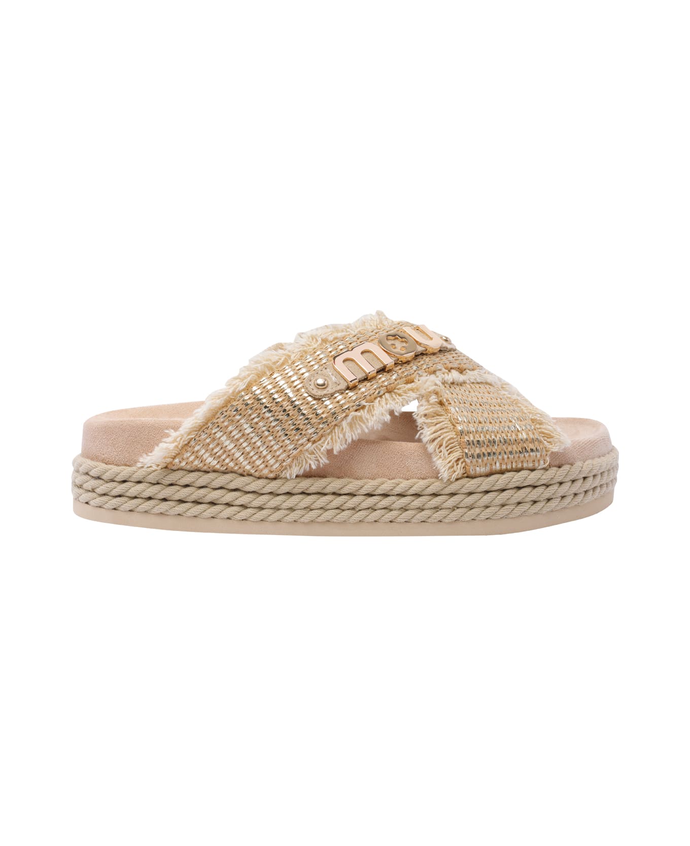 Mou Criss-cross Sandals - Beige